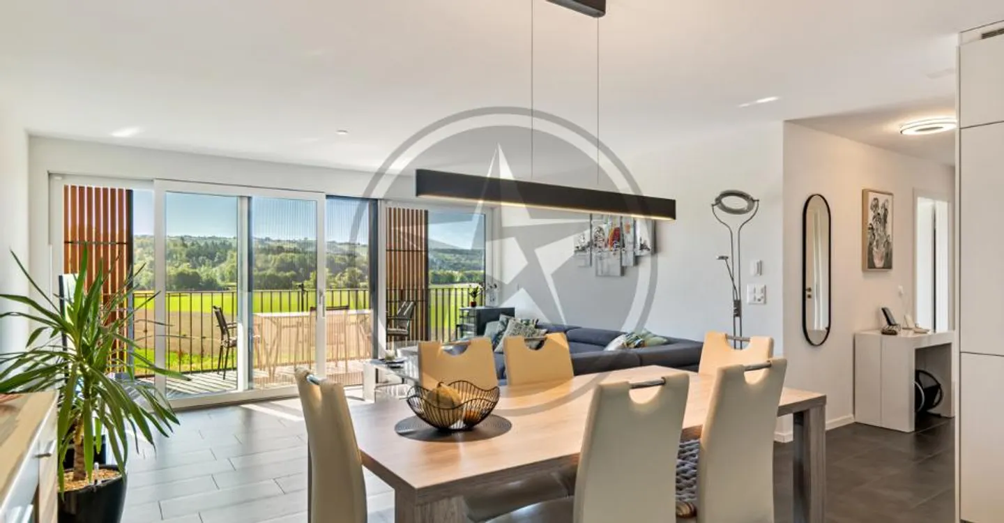 Elegant 3.5-room contemporary apartment with open view of the countryside - Photo 3 of 9