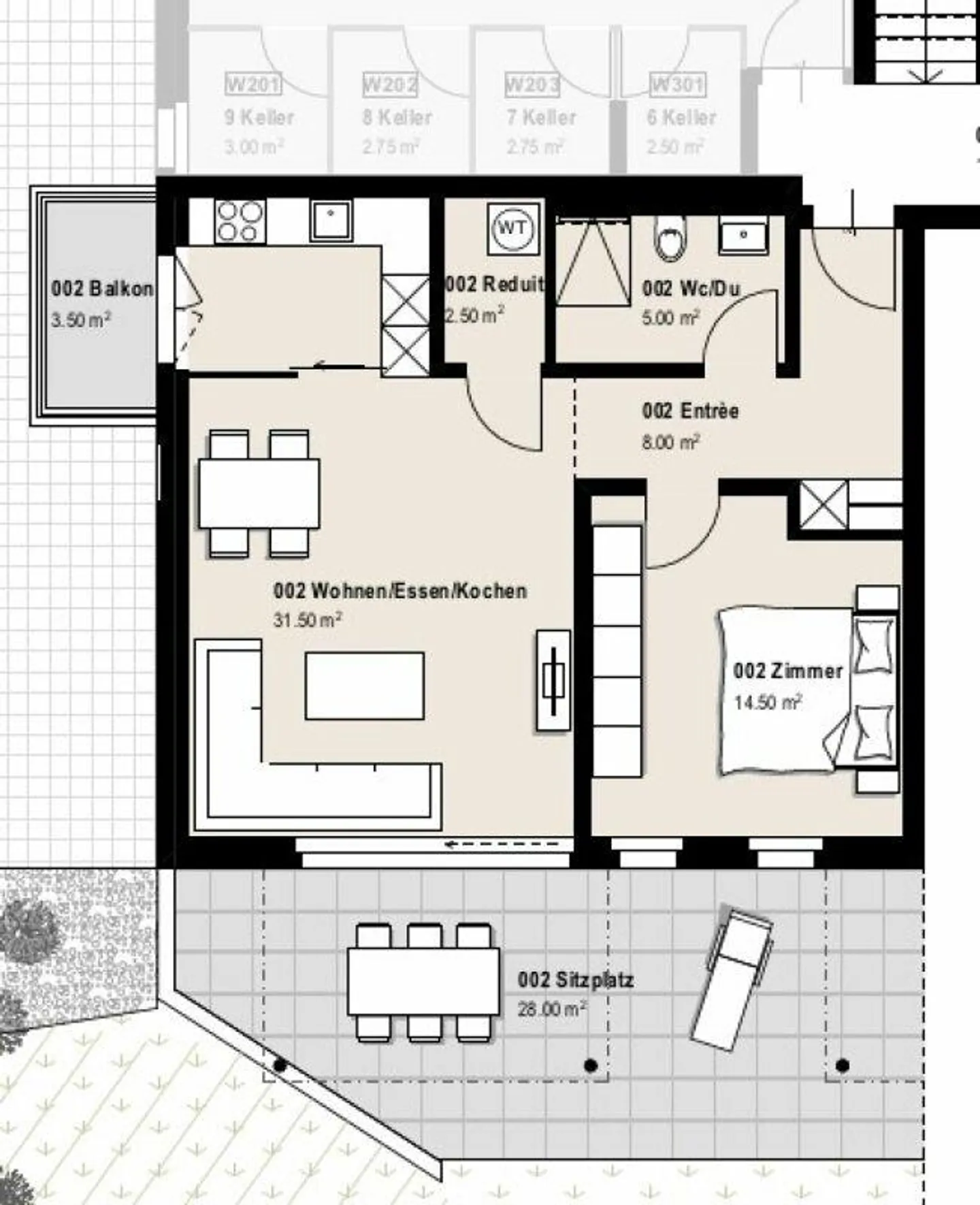 Bright 2.5 room apartment with patio - Photo 5 of 5
