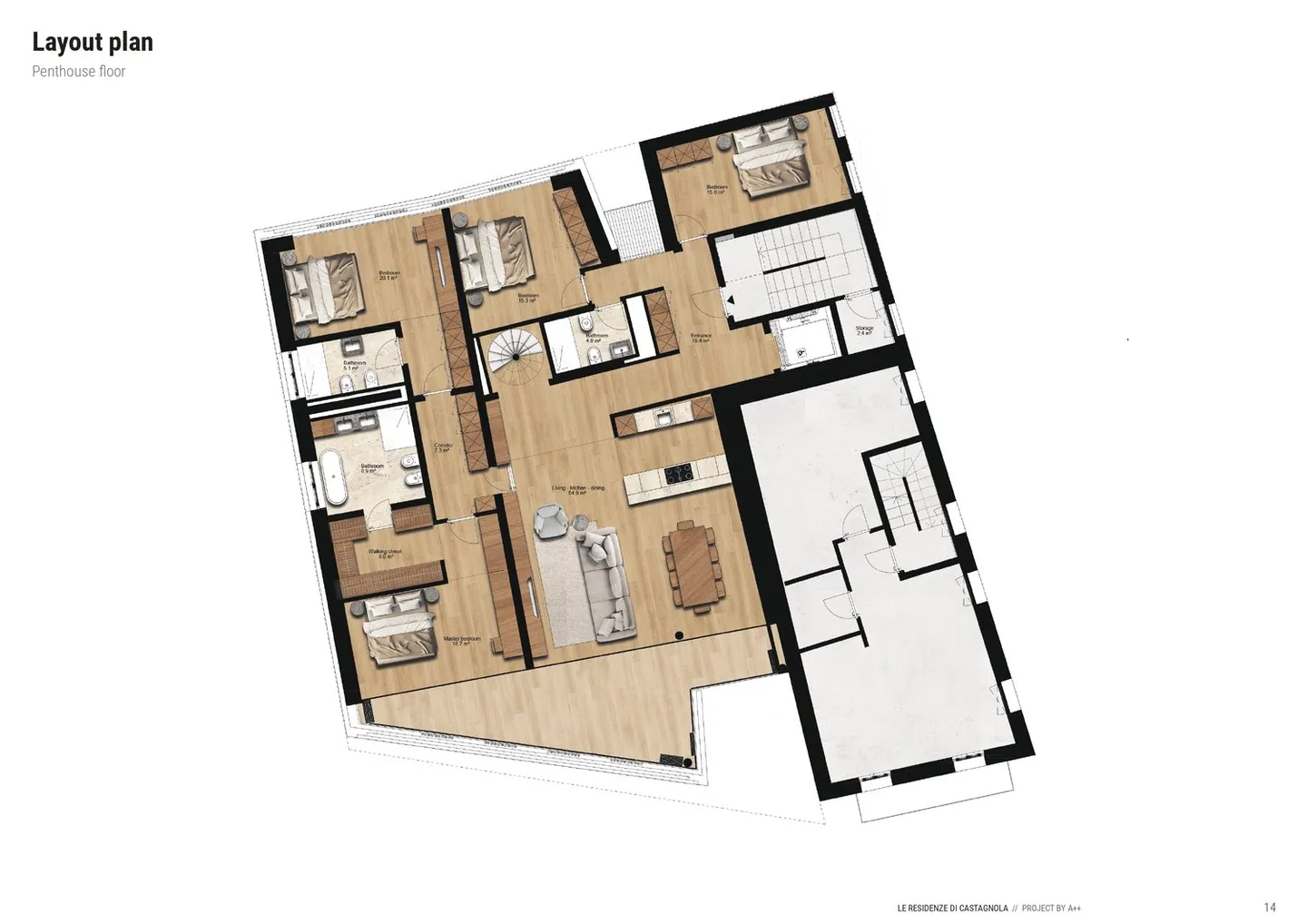 PENTHOUSE / ATTIC 5.5 ROOMS - Private Terrace, Jacuzzi and 360° Lake View - Photo 8 of 9