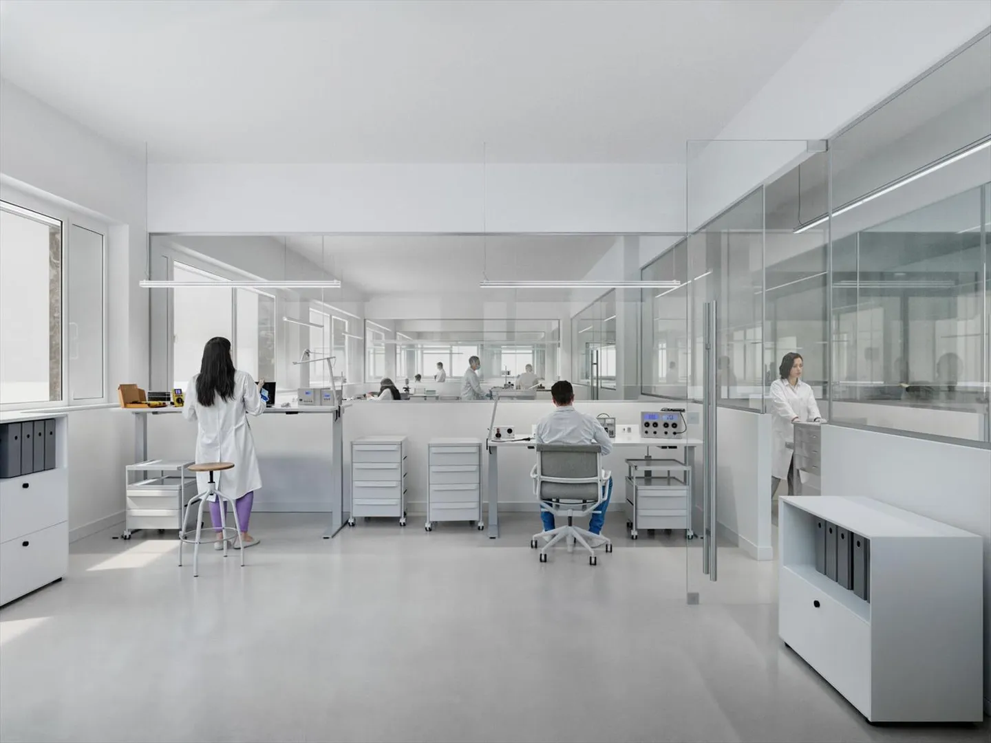 Vaudbureaux Minergie office spaces of 700 m2 divisible from 350 m2 at the foot of metro M1 and CFF station - Photo 5 of 11