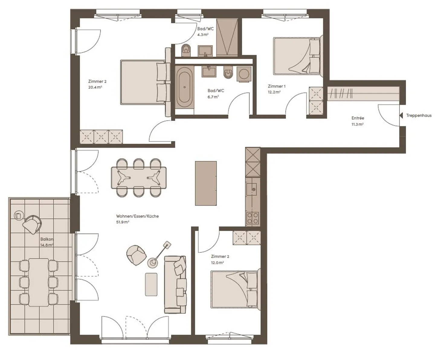 Moderne 4.5-Zimmer-Wohnung - Foto 5 von 8