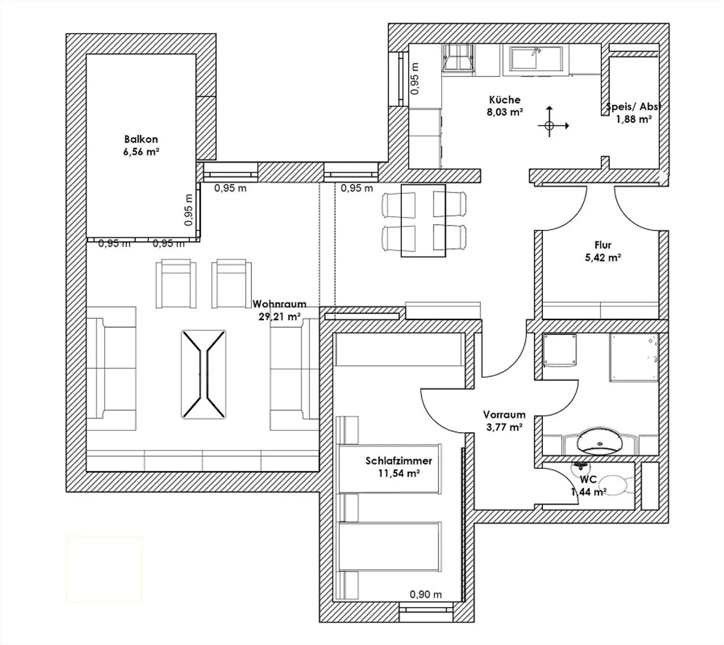 Room with balcony, shower, WC, and kitchen available from 01.08.2026. - Photo 3 of 3