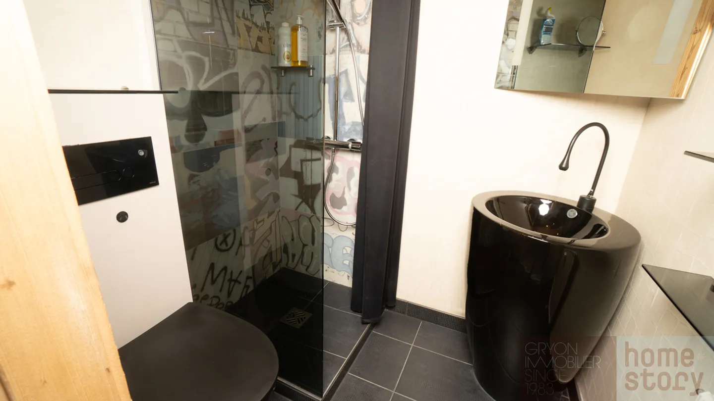 Studio rénové skis aux pieds avec balcon et vue montagnes - Gryon - Photo 6 sur 9