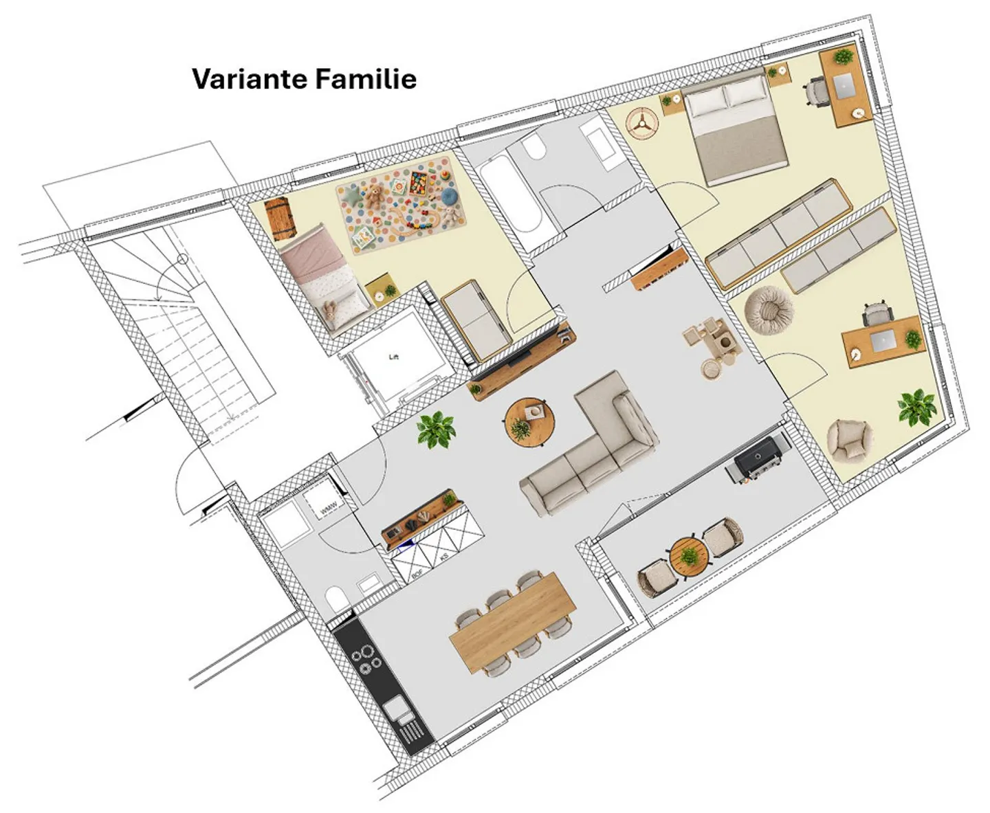 Idéal pour les familles ou la colocation | Appartement moderne de 4,5 pièces | 2 salles de bain - Photo 14 sur 20