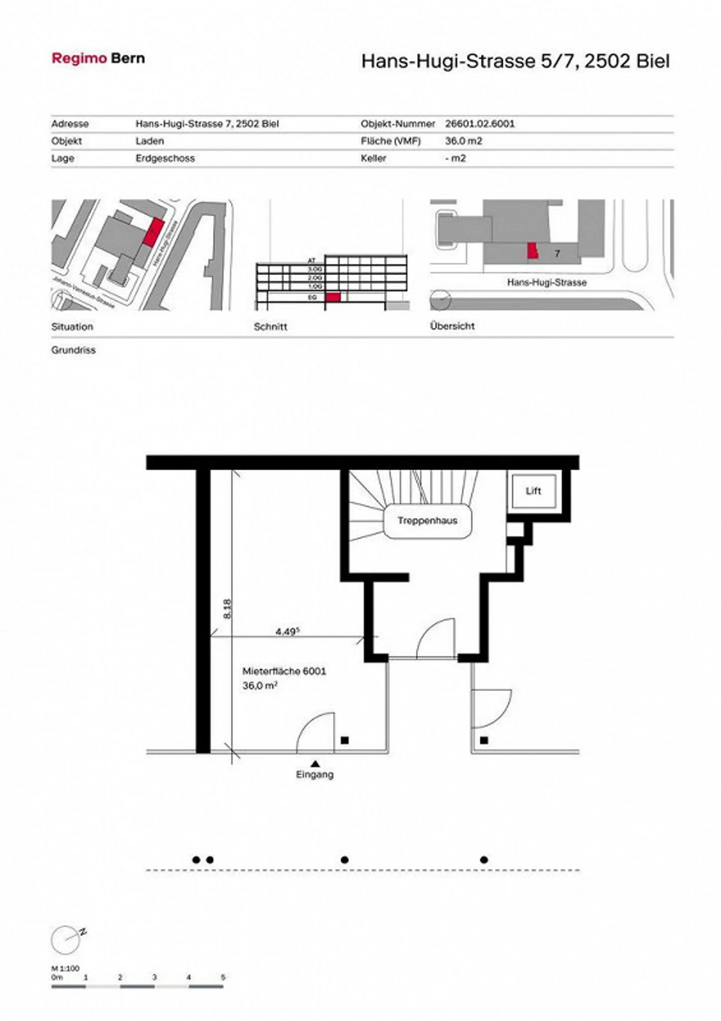 Pronto per la tua attività: spazio commerciale vicino alla stazione di Biel - Foto 5 di 5