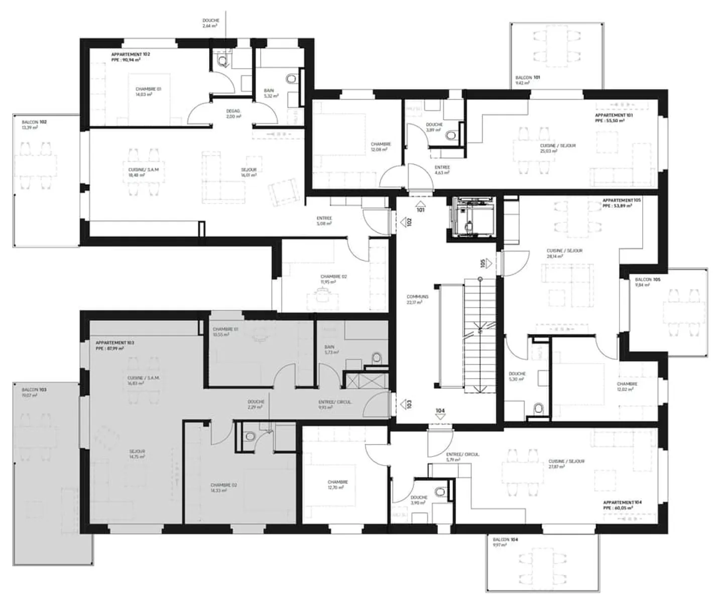 Bellissimo appartamento di 3,5 locali in vendita a Martigny (Lotto 103) - Foto 8 di 9