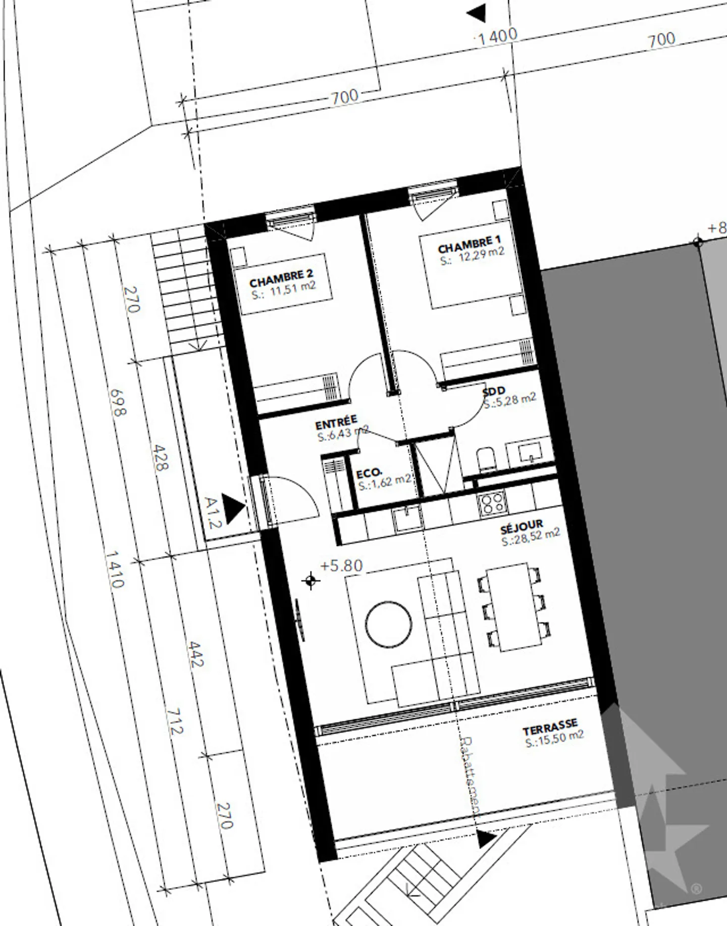 Attique 3.5 pièces à l'architecture moderne et épurée - Photo 5 sur 12