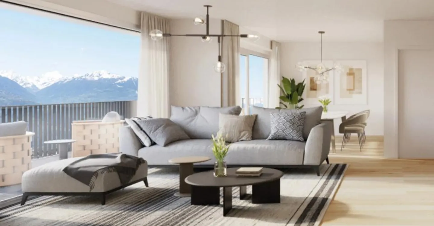 SAVIESE, prächtige 4,5 Zimmer mit atemberaubendem 180° Blick - große Terrasse - Foto 3 von 10