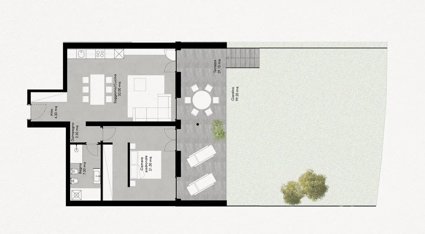 2A - Appartamento 2.5 con vista lago, terrazza e giardino - Foto 8 di 8