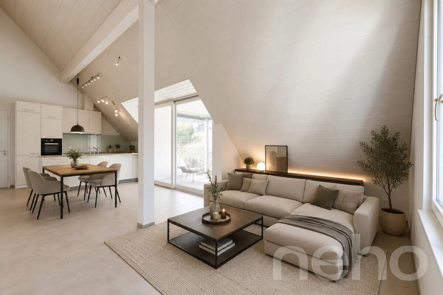 Appartement sous les combles moderne de 4,5 pièces dans un emplacement central mais calme - Photo 1 sur 12