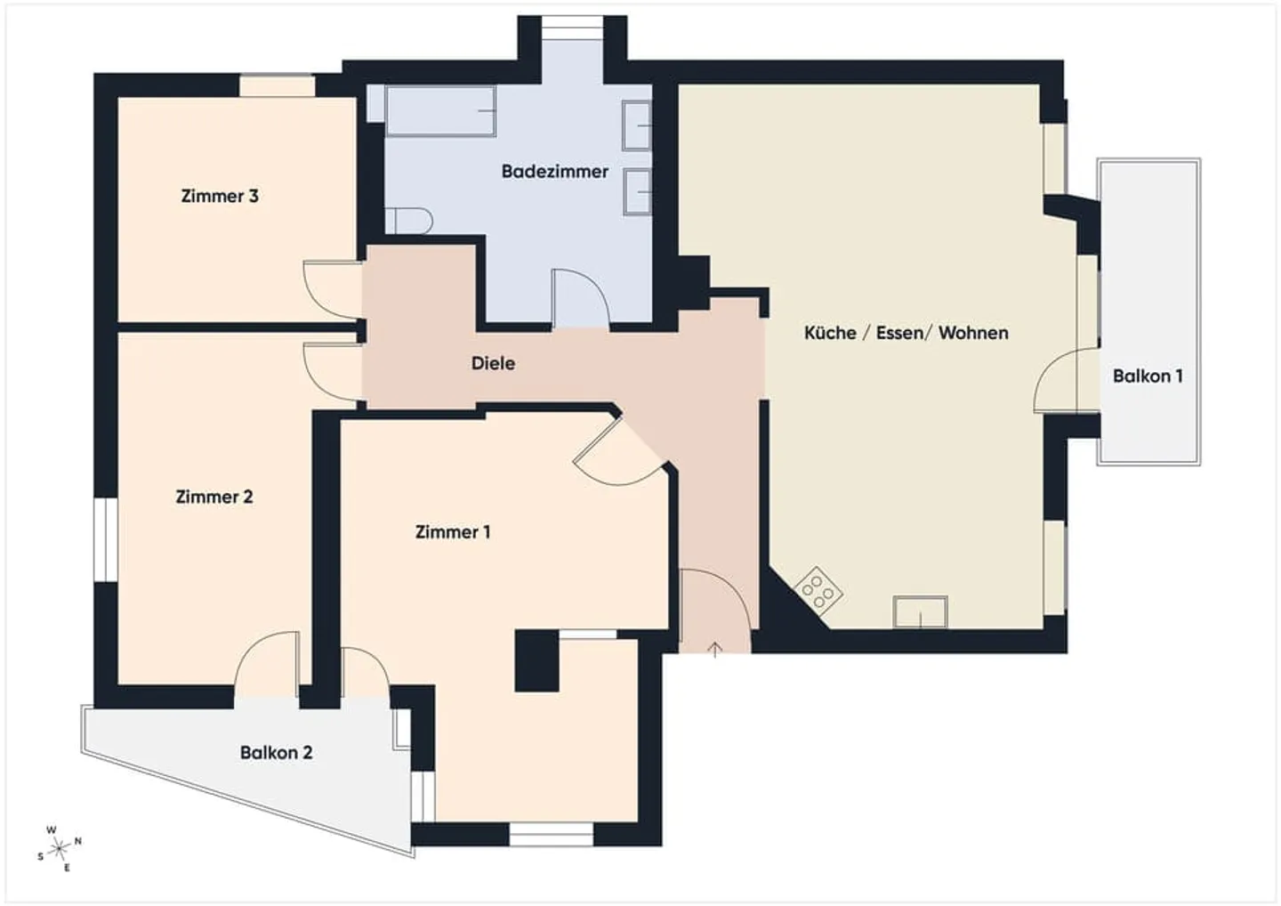 Appartement spacieux de 4,5 pièces avec 2 balcons au centre de St. Niklaus - Photo 13 sur 13