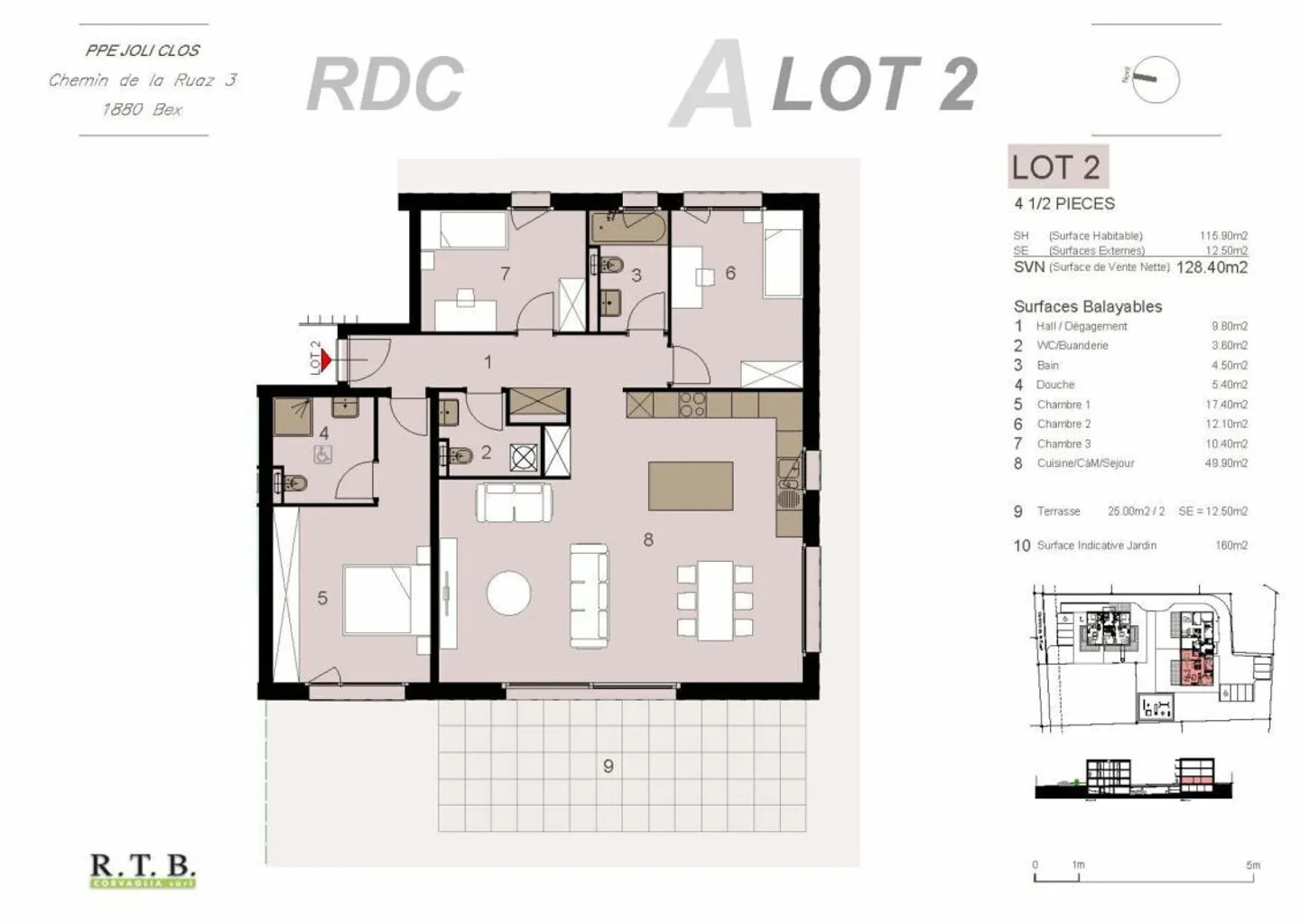 PPE Joli Clos Los 125-2 4,5-Zimmer-Wohnung im Gartengeschoss - Foto 7 von 13