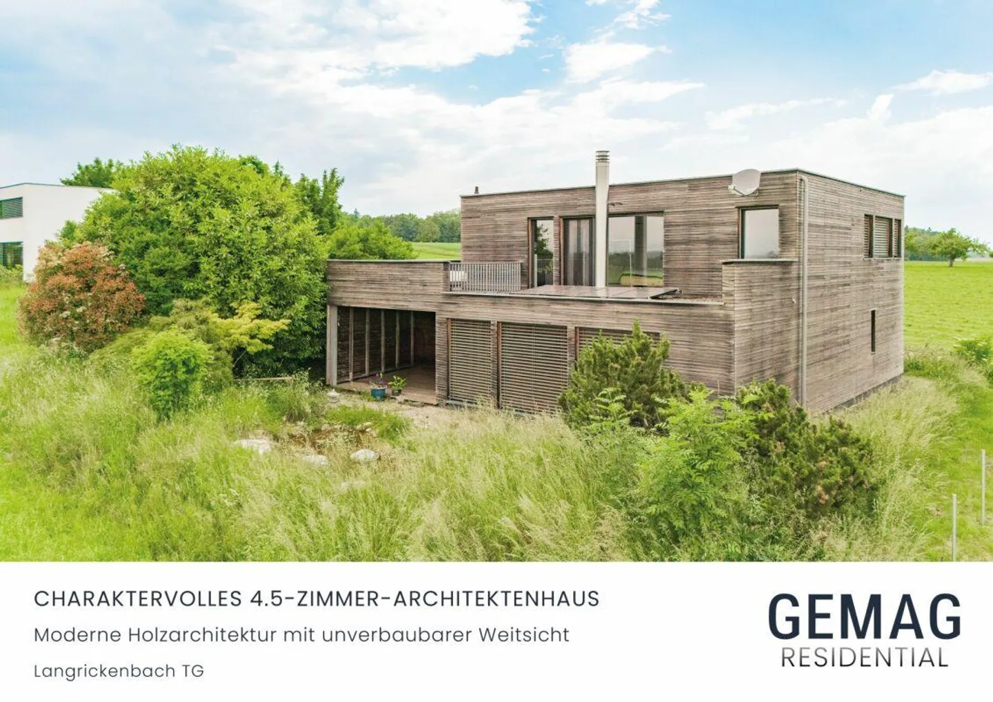 Maison d'architecte de caractère 4.5 pièces - Architecture en bois moderne - Photo 1 sur 15