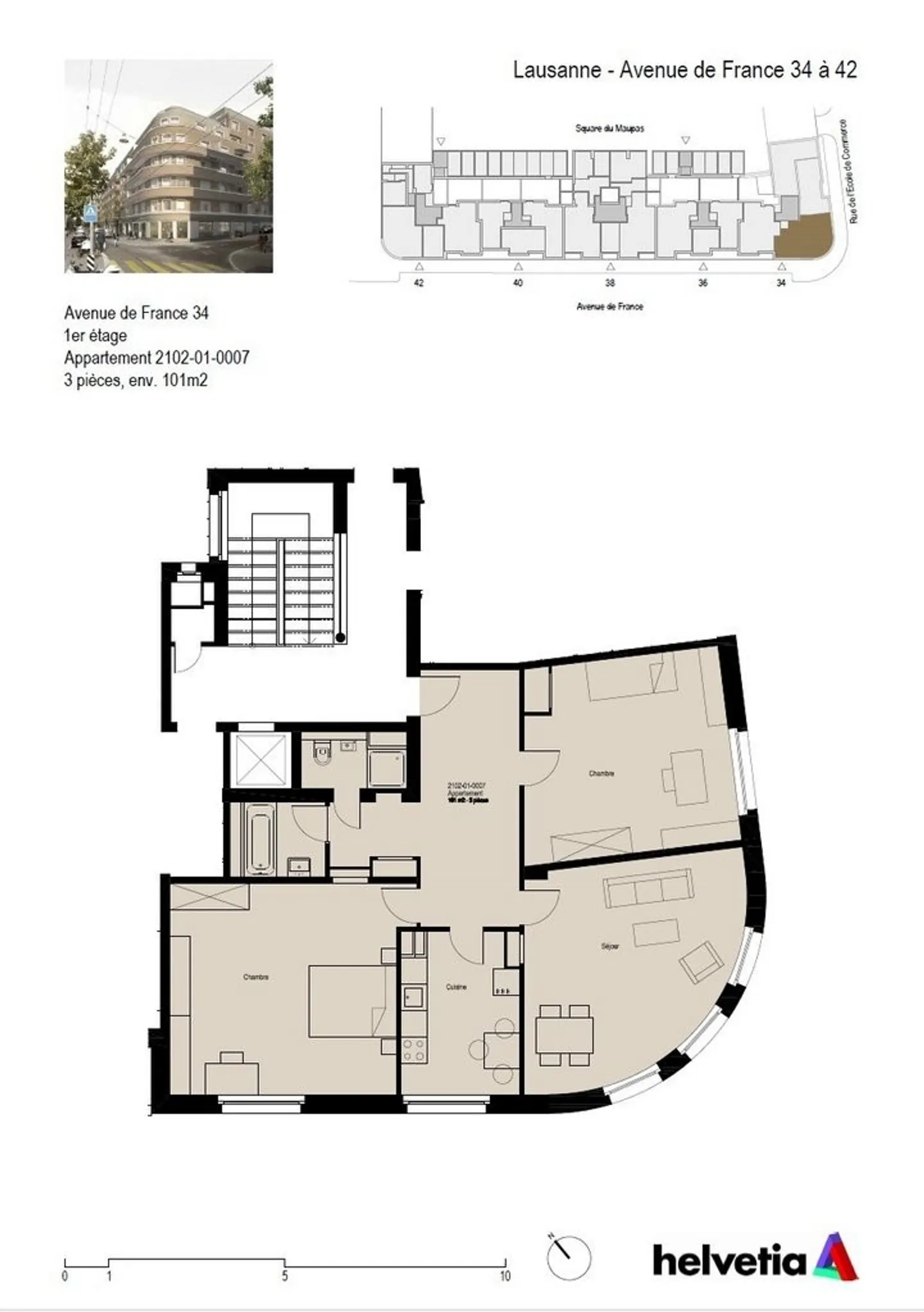 3-room apartment - Photo 5 of 6
