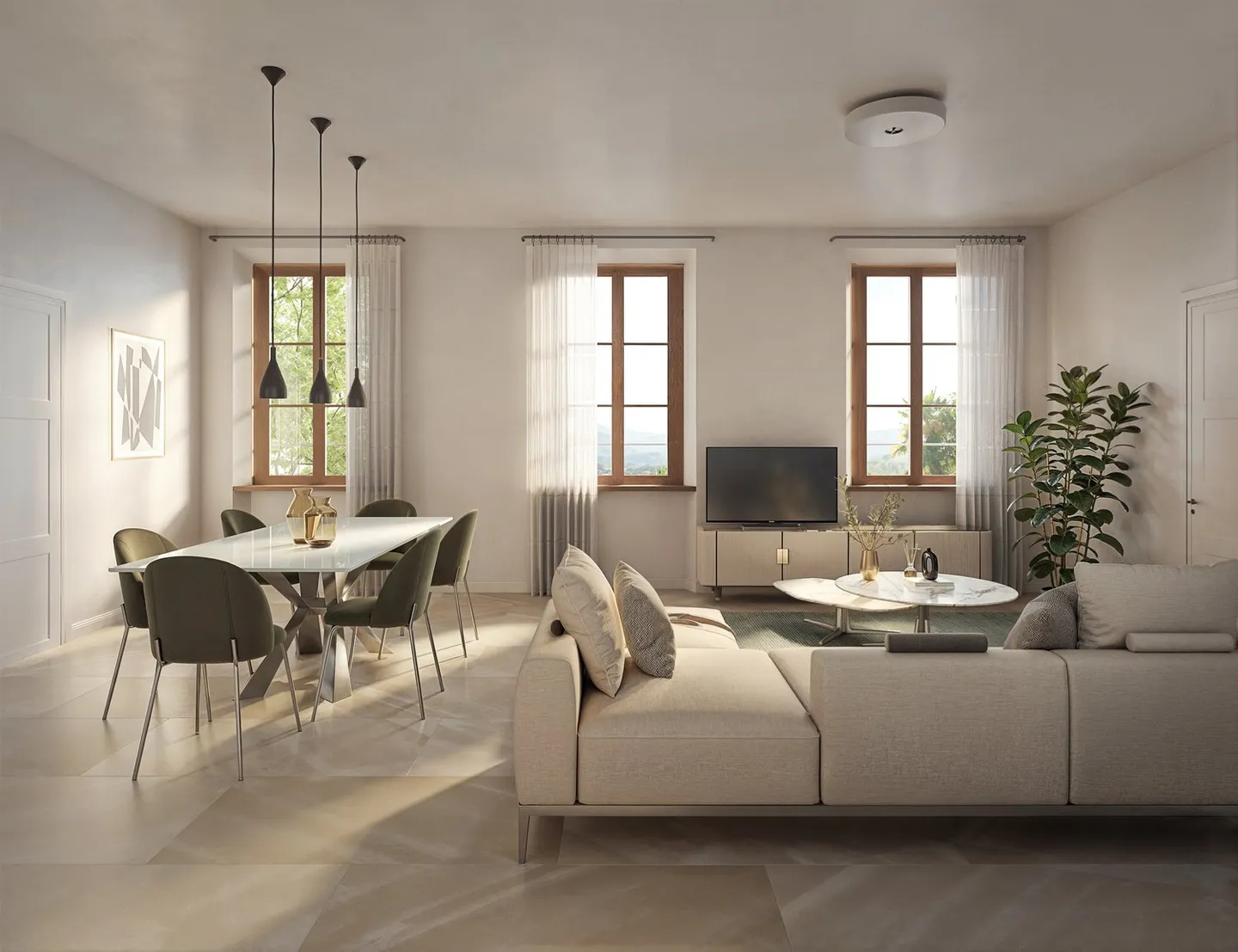 Magnifique appartement de 4,5 pièces dans une maison de campagne historique - Photo 2 sur 3