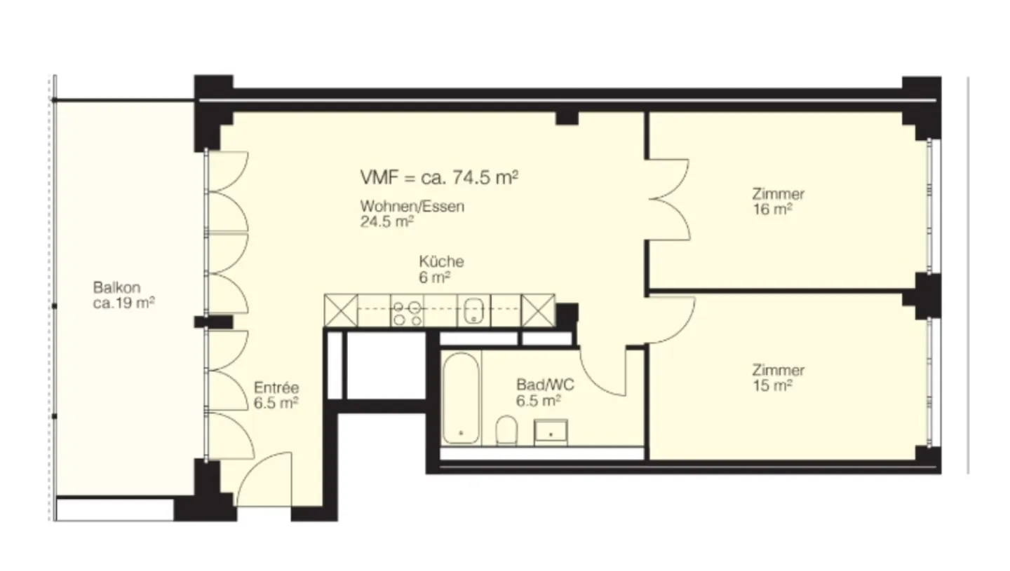 3½ ZI-WOHNUNG IN WINTERTHUR - STADT, MÖBLIERT, TEMPORÄR - Foto 8 von 8