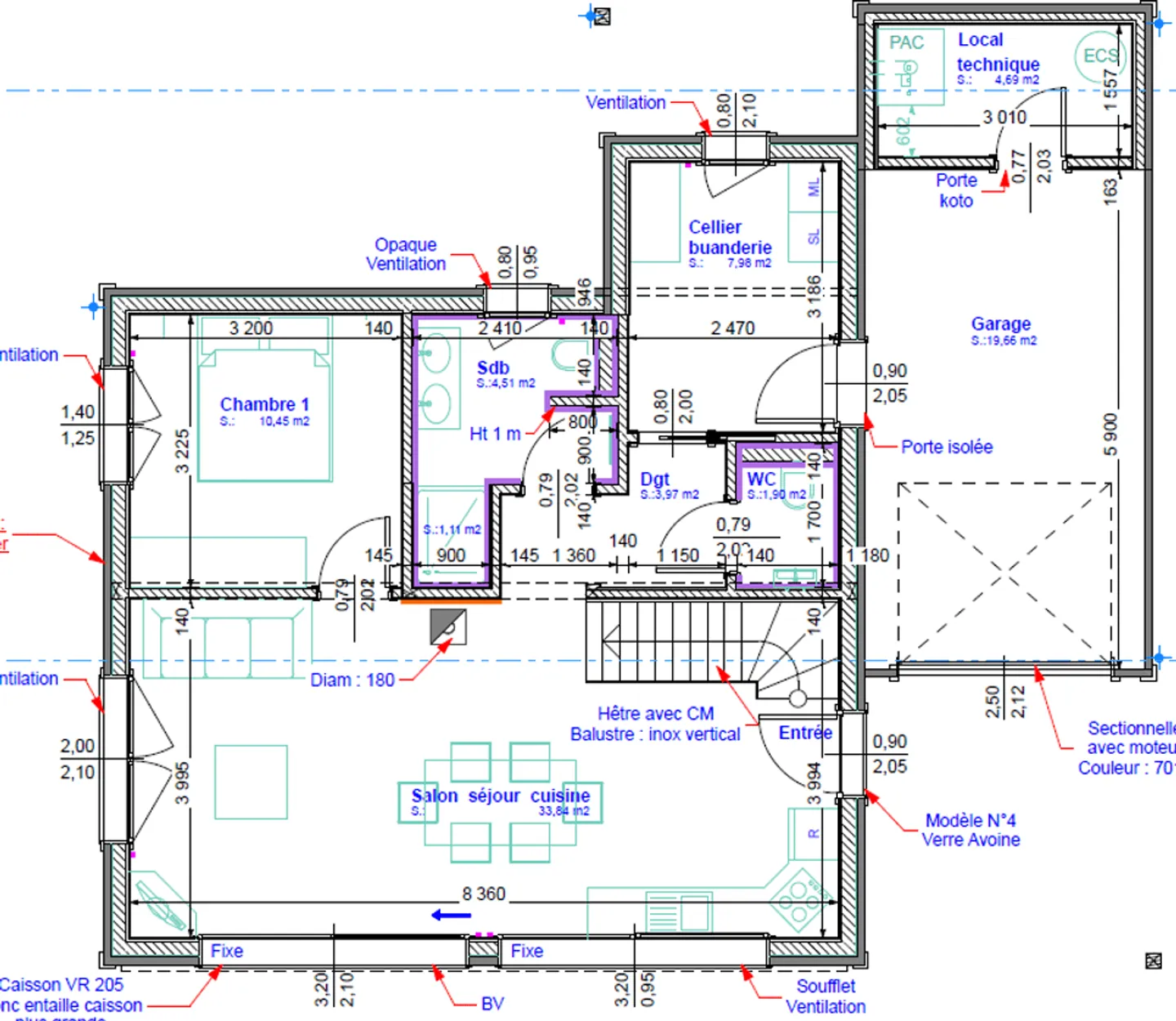 Moderne Holzhütte mit thermisch beheizten Balken, Garage, Terrasse und Garten - Foto 5 von 13