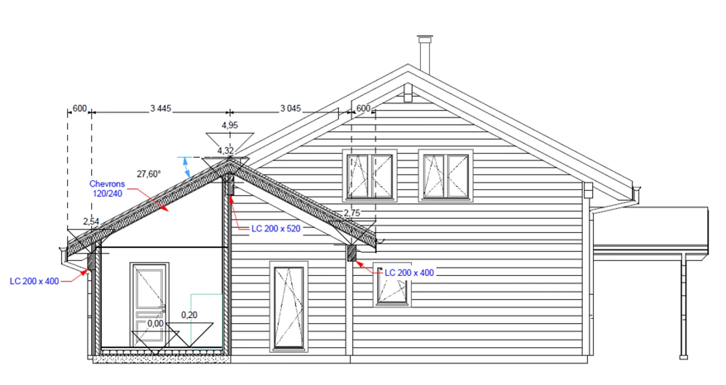 Moderne Holzhütte mit thermisch beheizten Balken, Garage, Terrasse und Garten - Foto 9 von 13