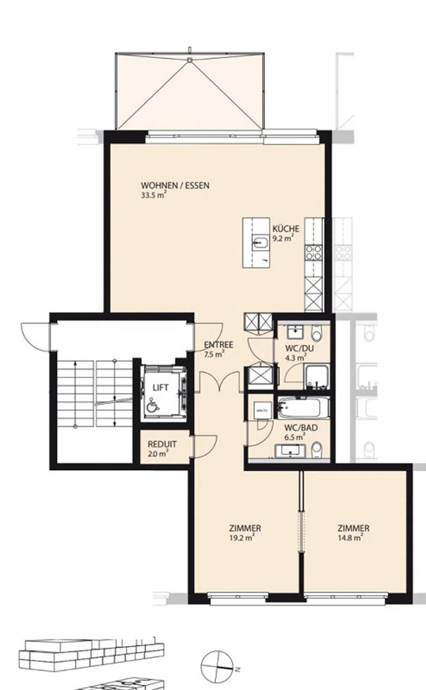 Large, modern, bright 3.5 room furnished apartment near Zurich - Photo 9 of 9