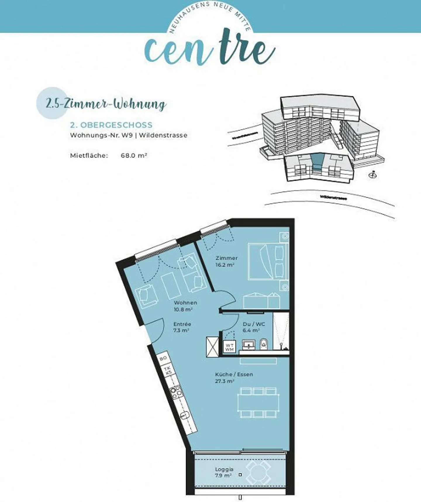 Moderno appartamento di 2,5 stanze nel cuore di Neuhausen! - Foto 9 di 9