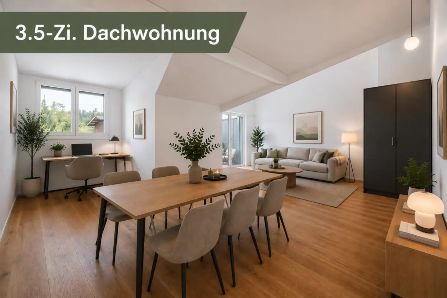 Quietly Located 3.5-Room New Build Attic Apartment with Views of Greenery - Photo 1 of 9