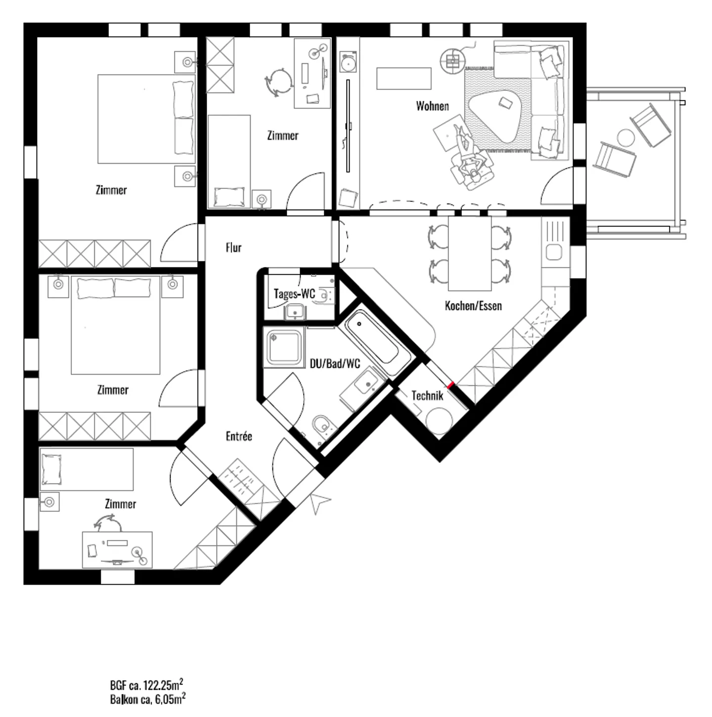 Exclusive 5.5-room apartment in Grengiols - freshly renovated & in top condition - Photo 2 of 15