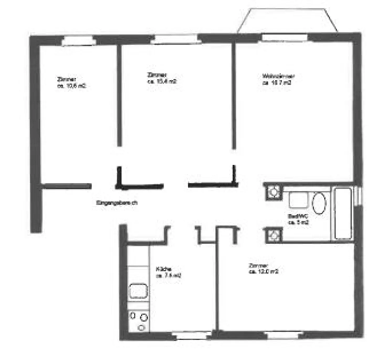 4-ZWG im 3. OG, in 8048 Zürich zu vermieten - Foto 7 von 7