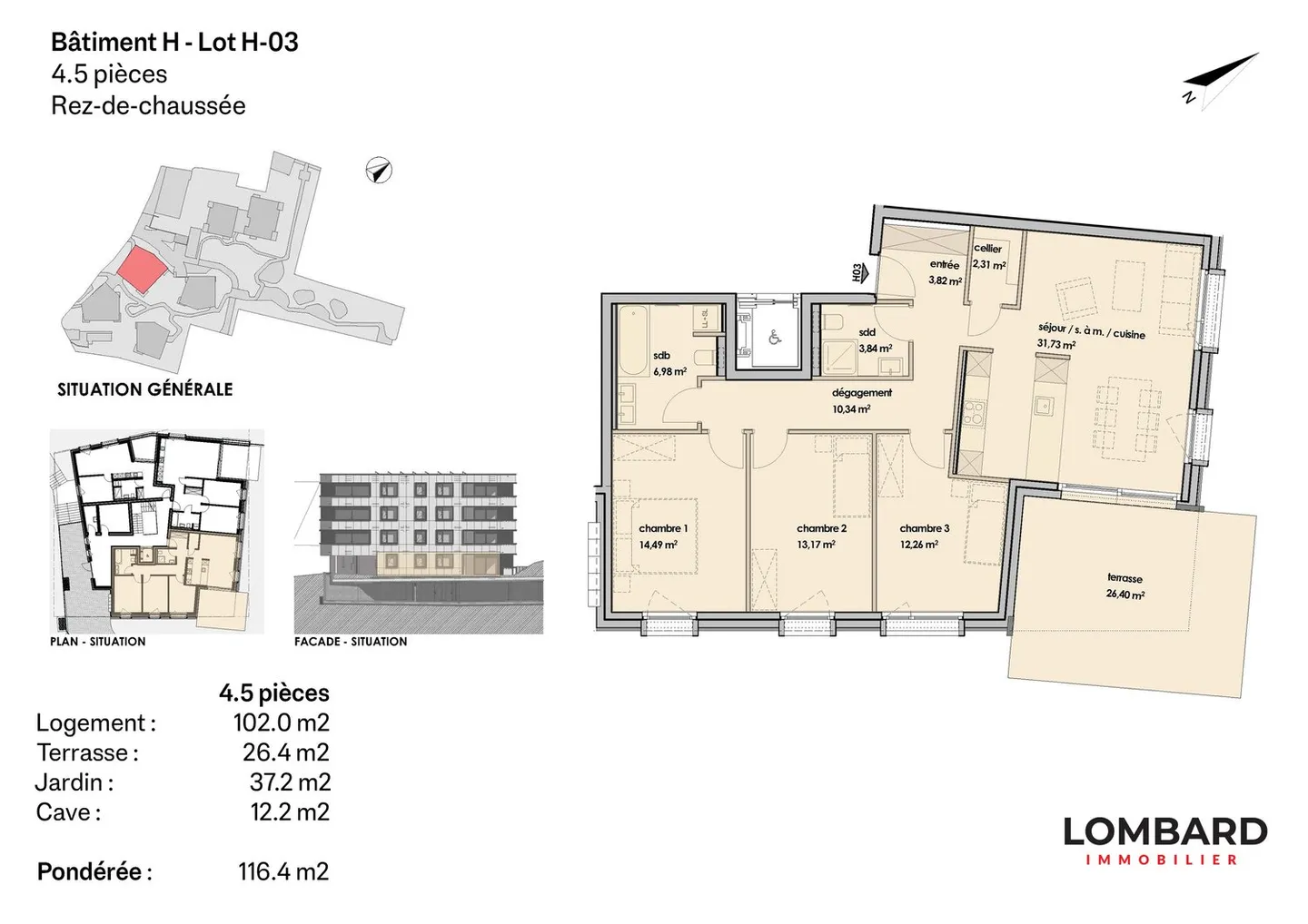 Wohnung mit 4.5 Zimmern im Erdgeschoss - Foto 6 di 6