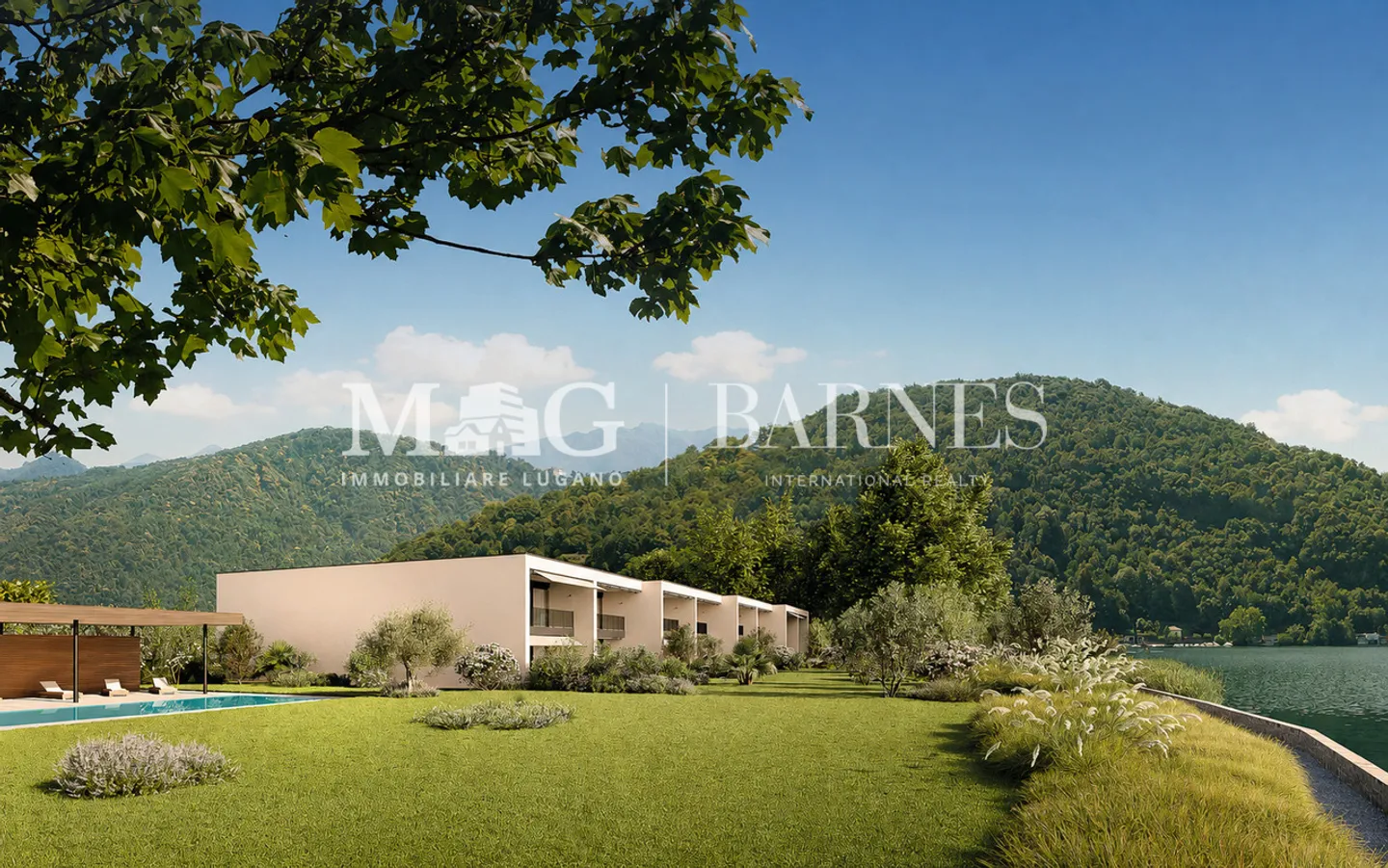 Eckvilla mit Seeblick und privatem Garten in Caslano - Foto 2 von 6