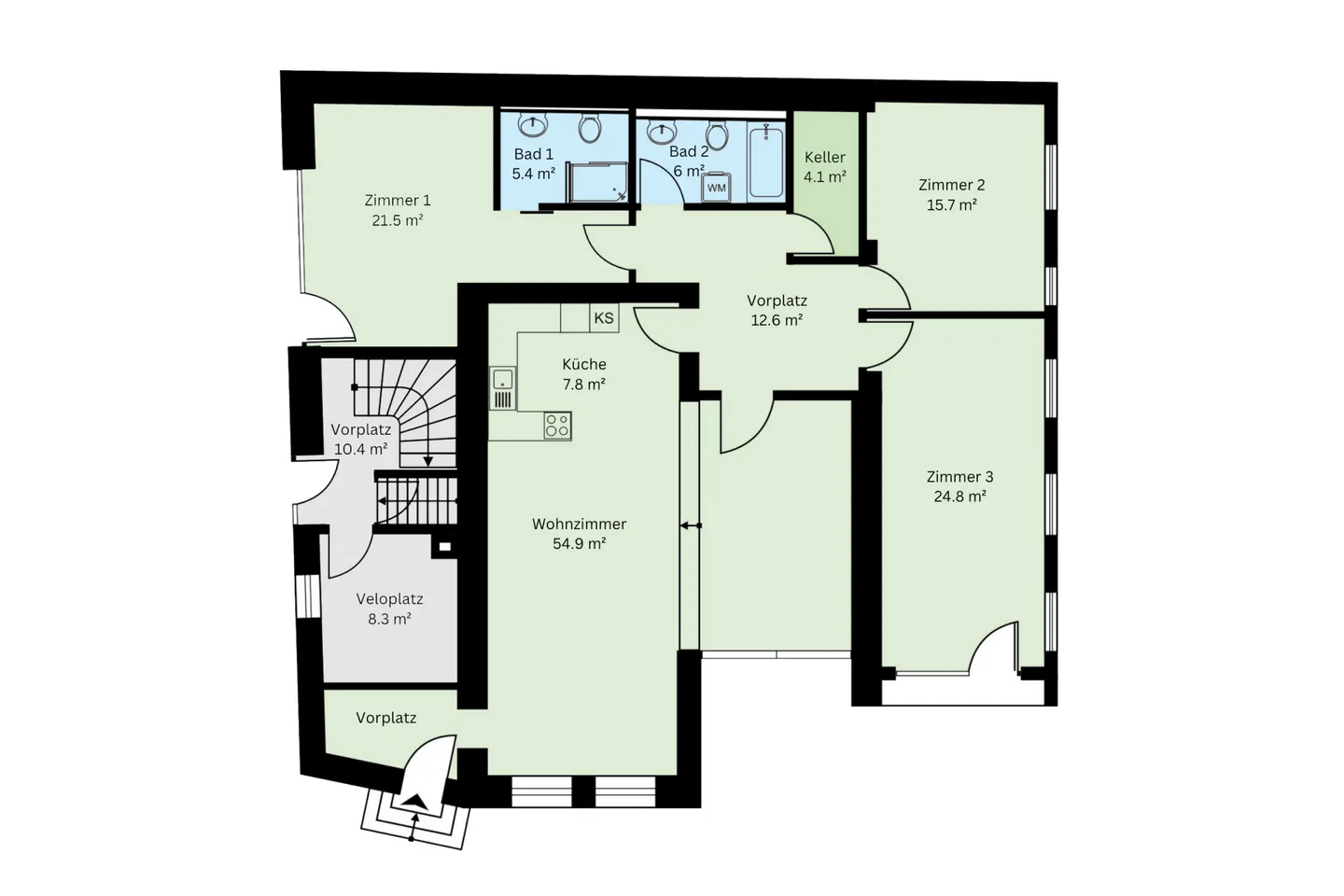 Erdgeschoss Wohnung mit Gewerbeoption - Foto 1 von 1