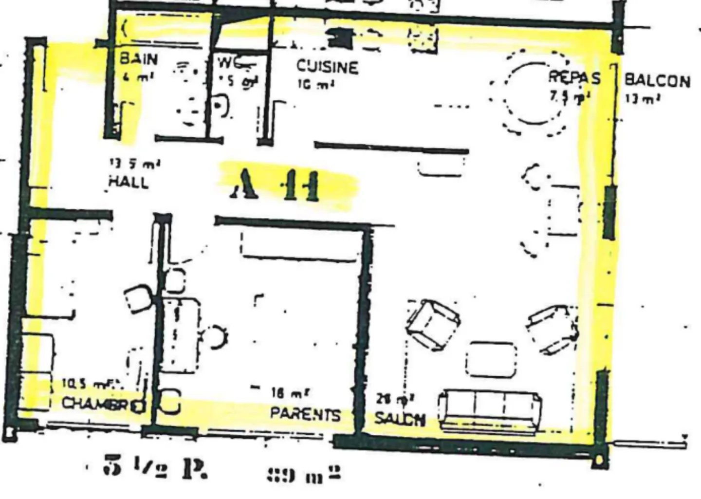 Appartamento 3,5 locali da ristrutturare, luminoso con balcone e piscina - Contesto verde - Foto 9 di 9