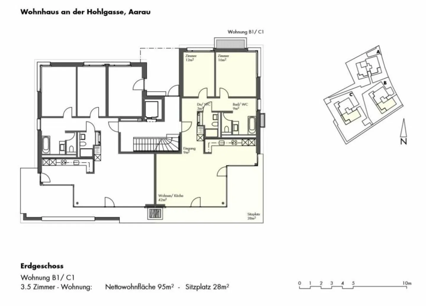 Modern 3.5-room apartment with private terrace and view of greenery - Photo 9 of 9