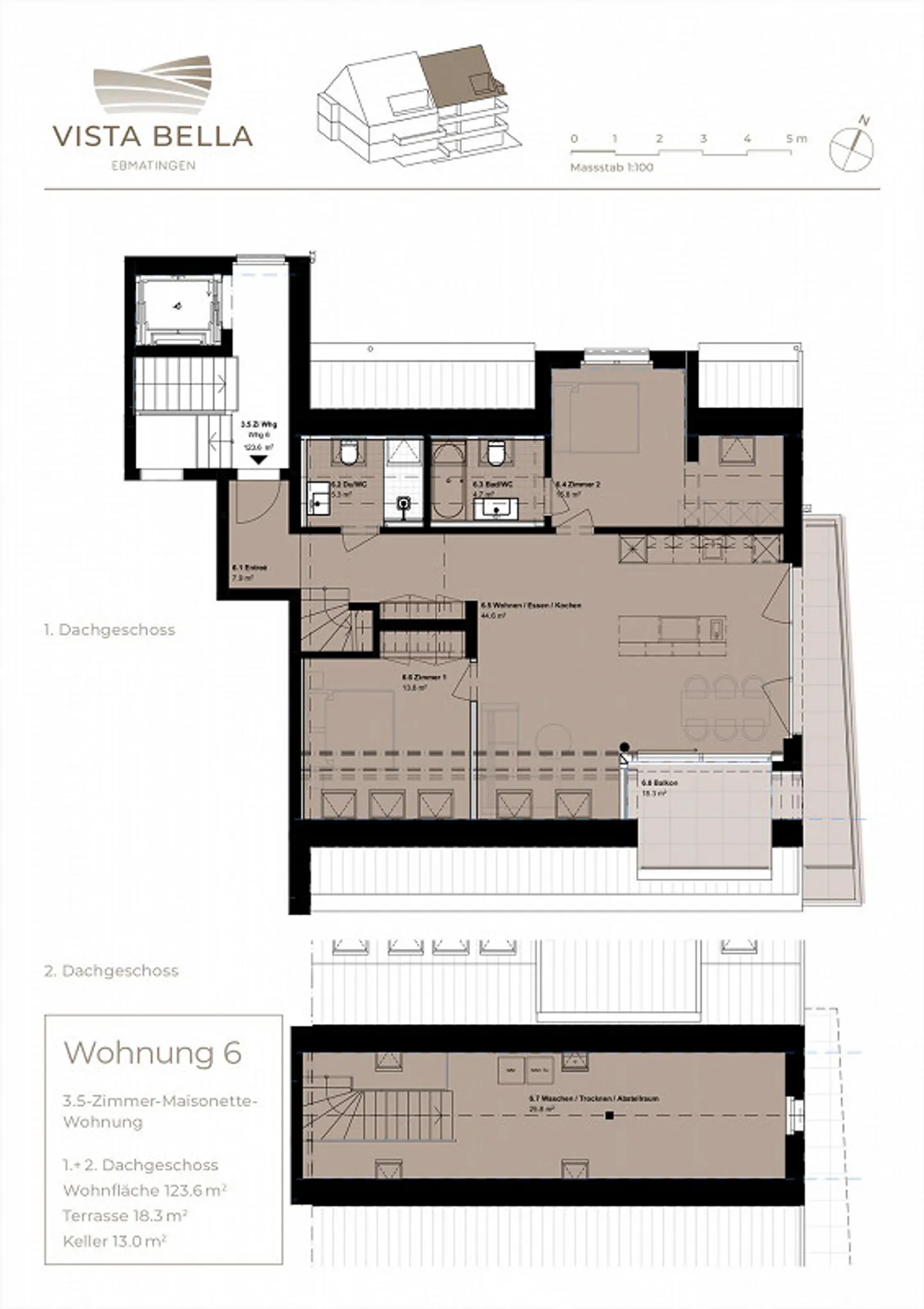 Neubau-Dachwohnung mit traumhafter See- und Weitsicht - Photo 7 sur 7