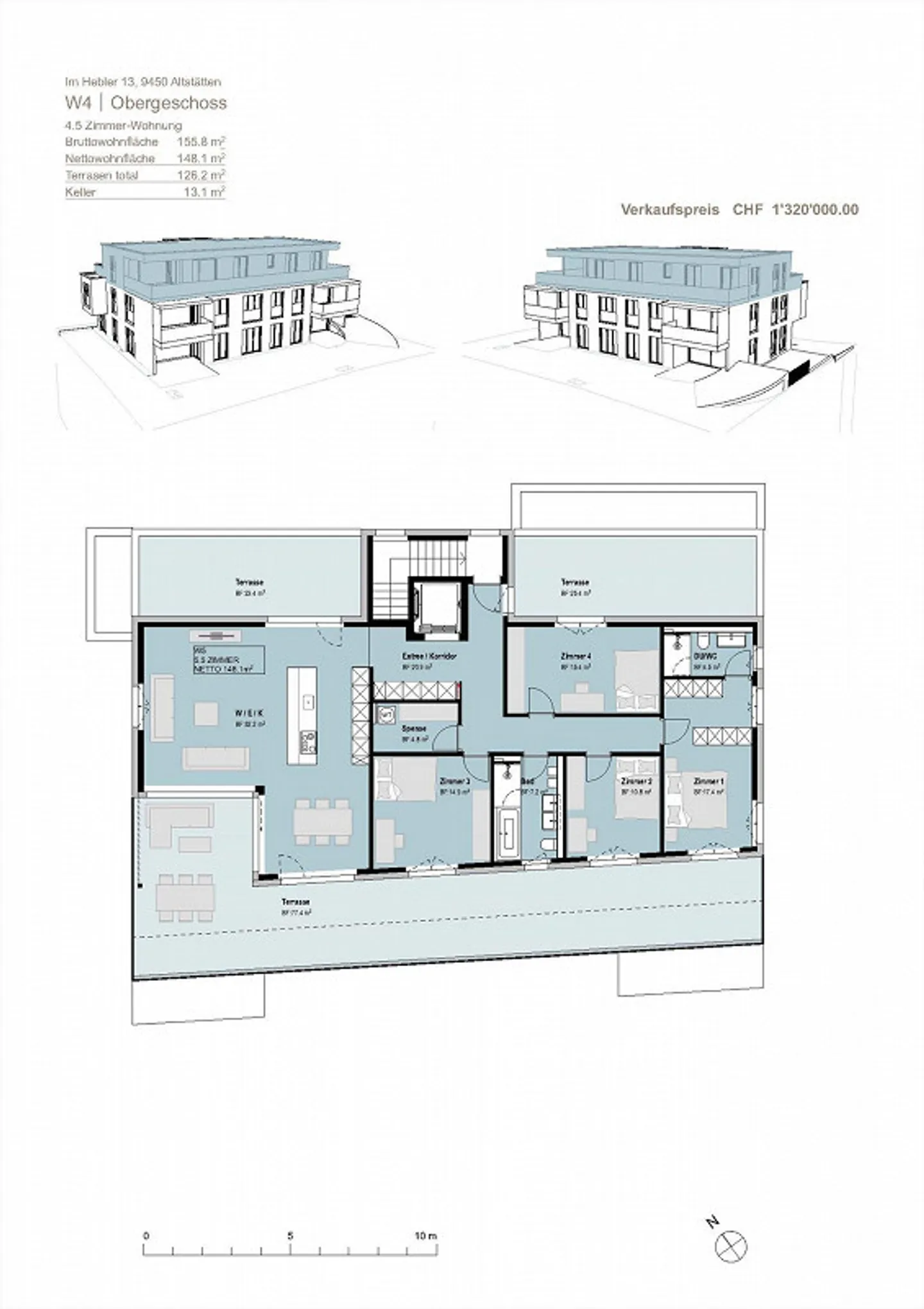 Exklusive Neubau 5.5 Zimmer Attika-Wohnung - Foto 5 von 7