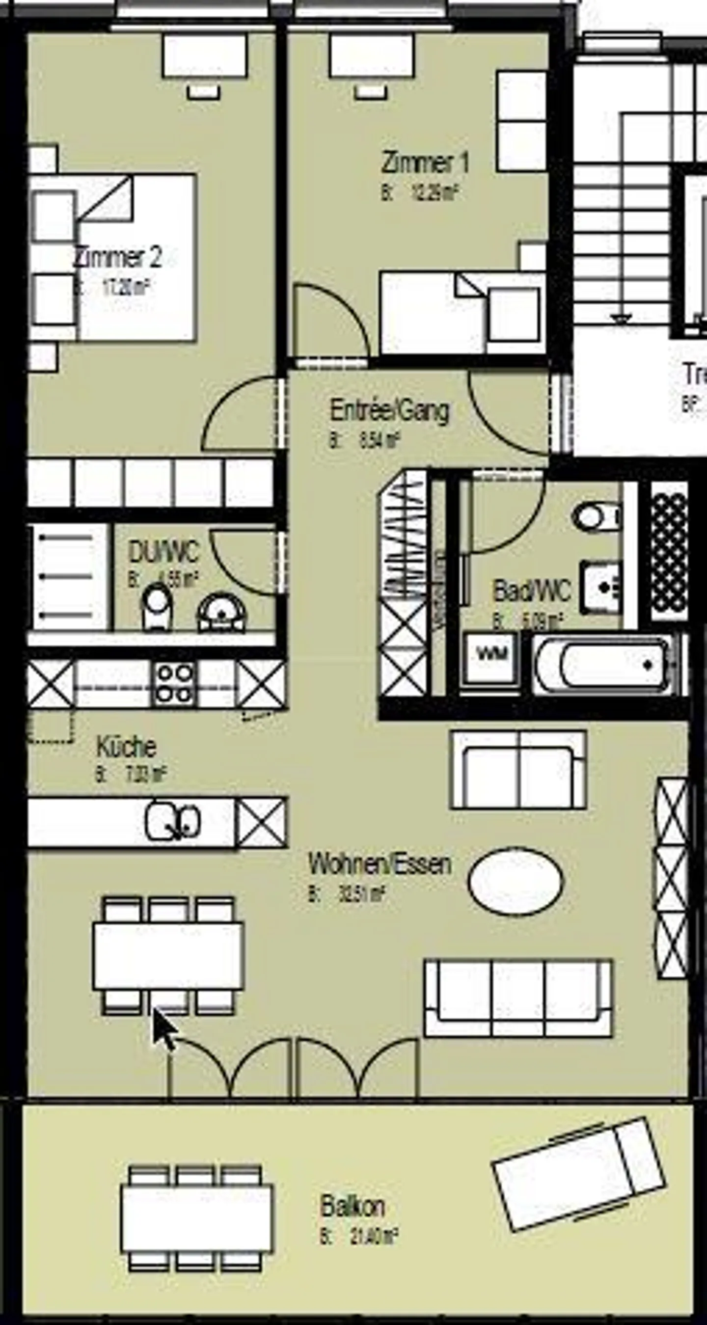 Appartement moderne de 3,5 pièces au rez-de-chaussée avec terrasse spacieuse - Photo 11 sur 12