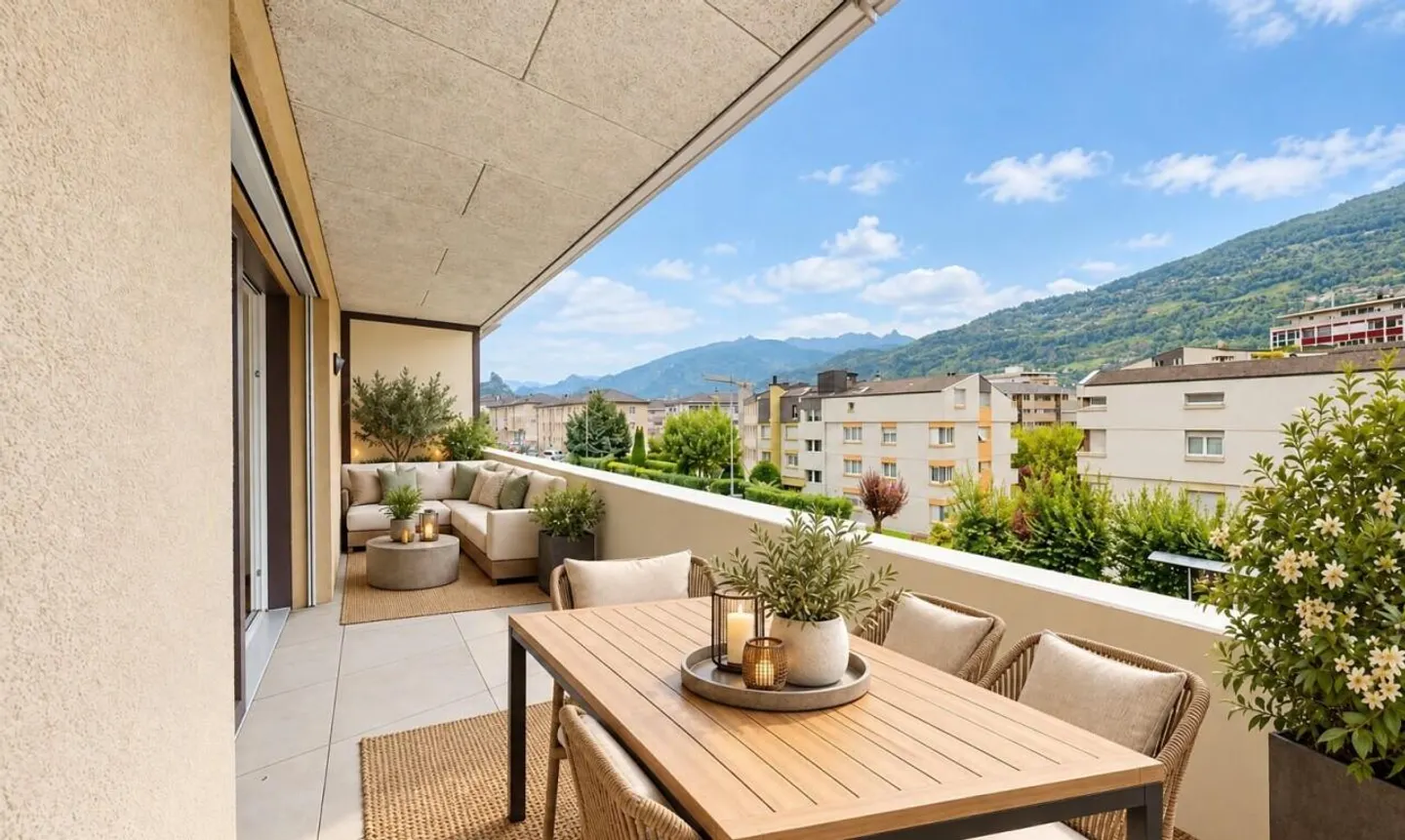 Sion: helles 3,5-Zimmer-Apartment mit großem Balkon - Foto 7 von 11