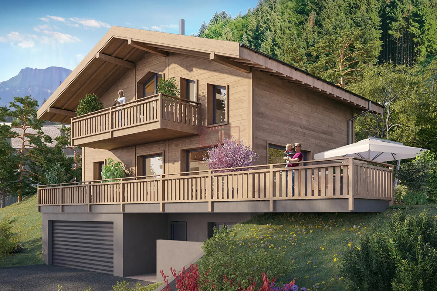 Wunderschönes 4,5-Zimmer-Chalet zu bauen - Jaun - Foto 1 von 5