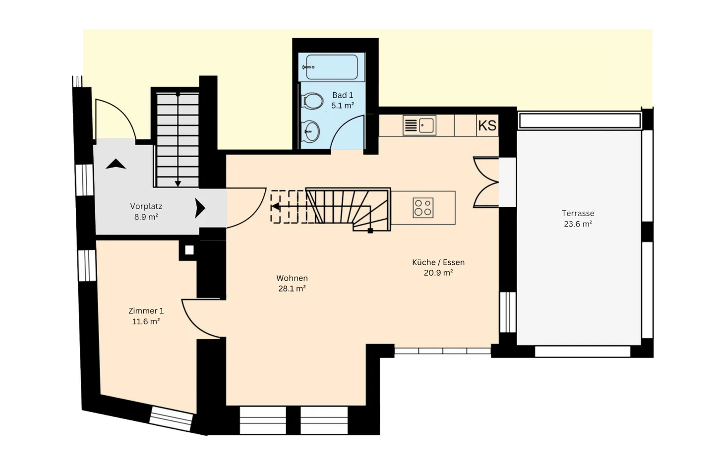 Drei Etagen Raumgefühl - Maisonette mit Terrasse mitten im neuen Zentrum - Foto 1 von 3