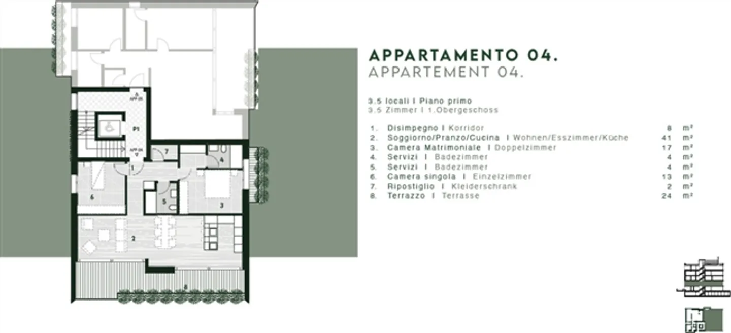 «ZU VERKAUFEN IN MINUSIO - 3,5-ZIMMER-WOHNUNG IN NEUER RESIDENZ» - Foto 8 von 8