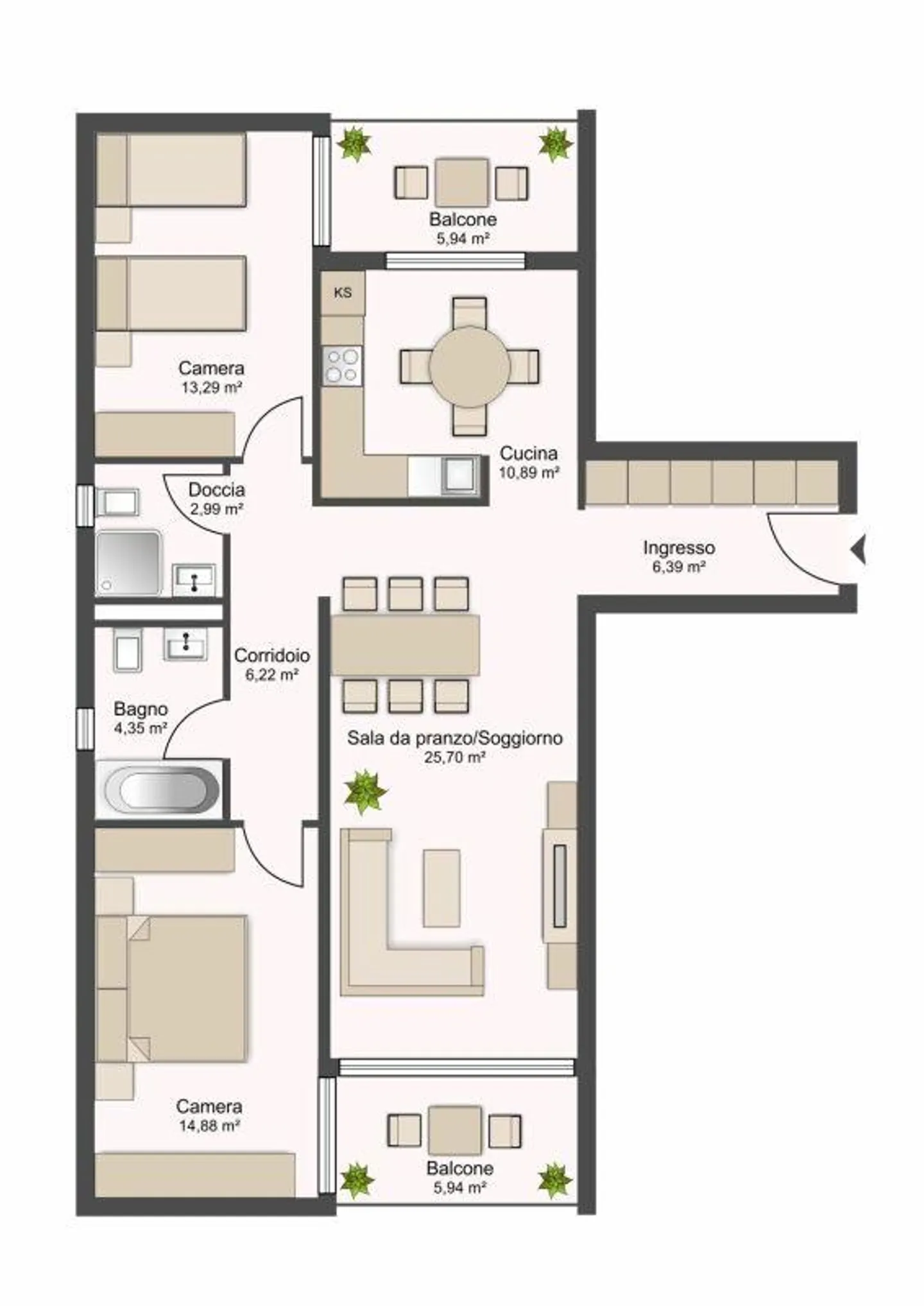 6300, Tenero, Via San Nicolao 36b, Wohnung 236 - Foto 7 von 7