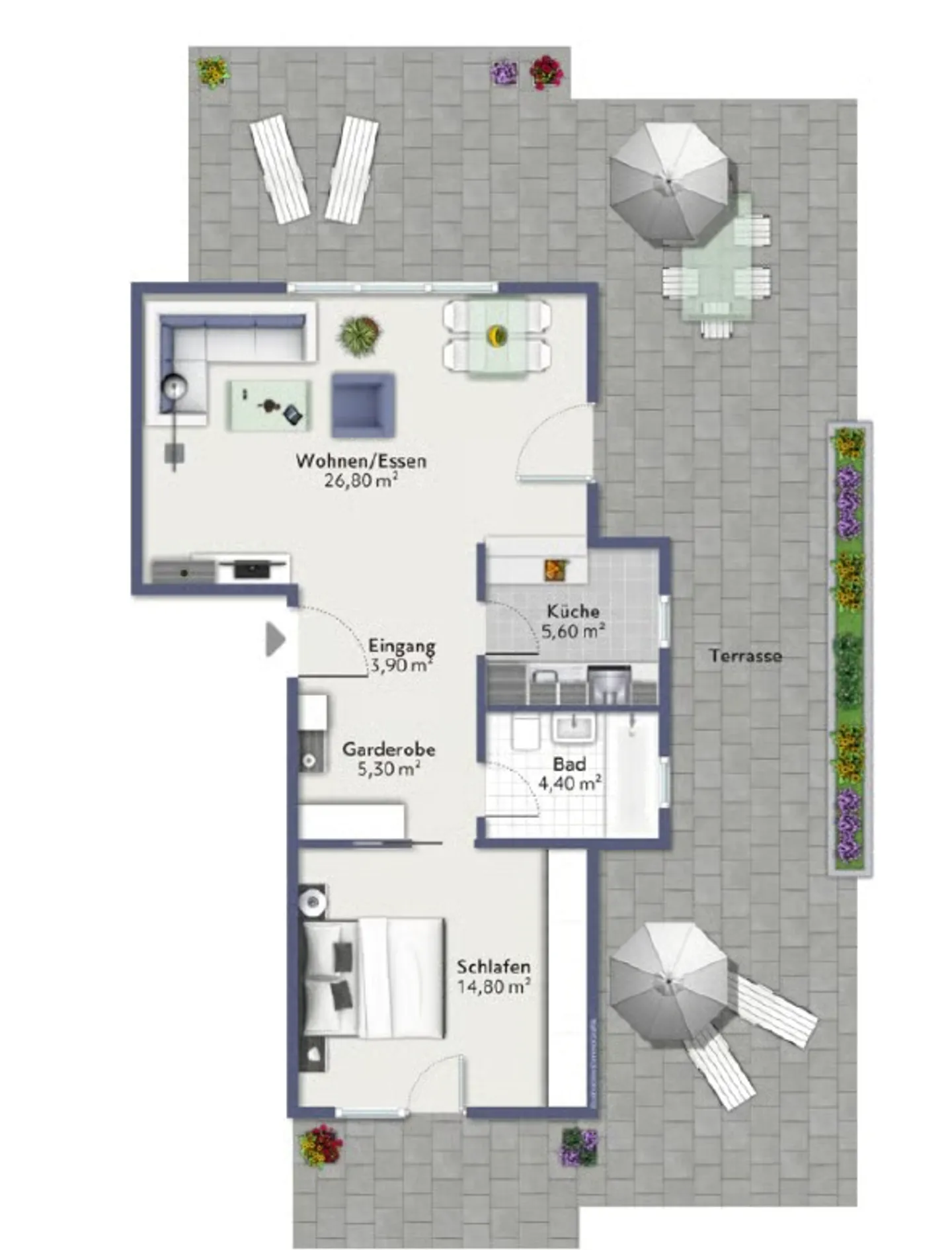 Chic 2½-room penthouse with large terrace & panoramic view in Grub AR - Photo 11 of 11