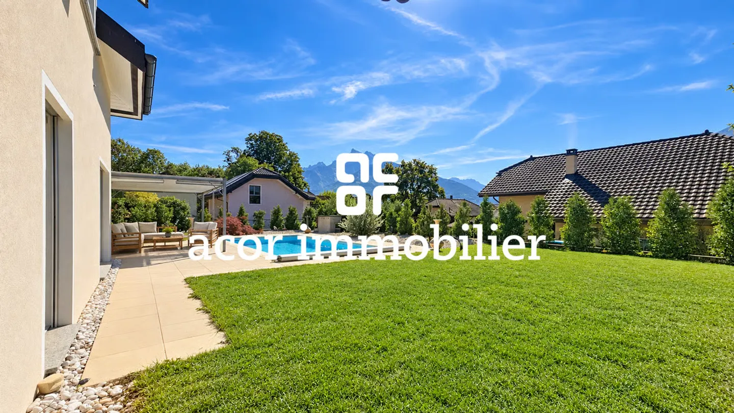 6,5-Zimmer-Villa mit beheiztem Pool gegenüber den Dents-du-Midi - Foto 6 von 10