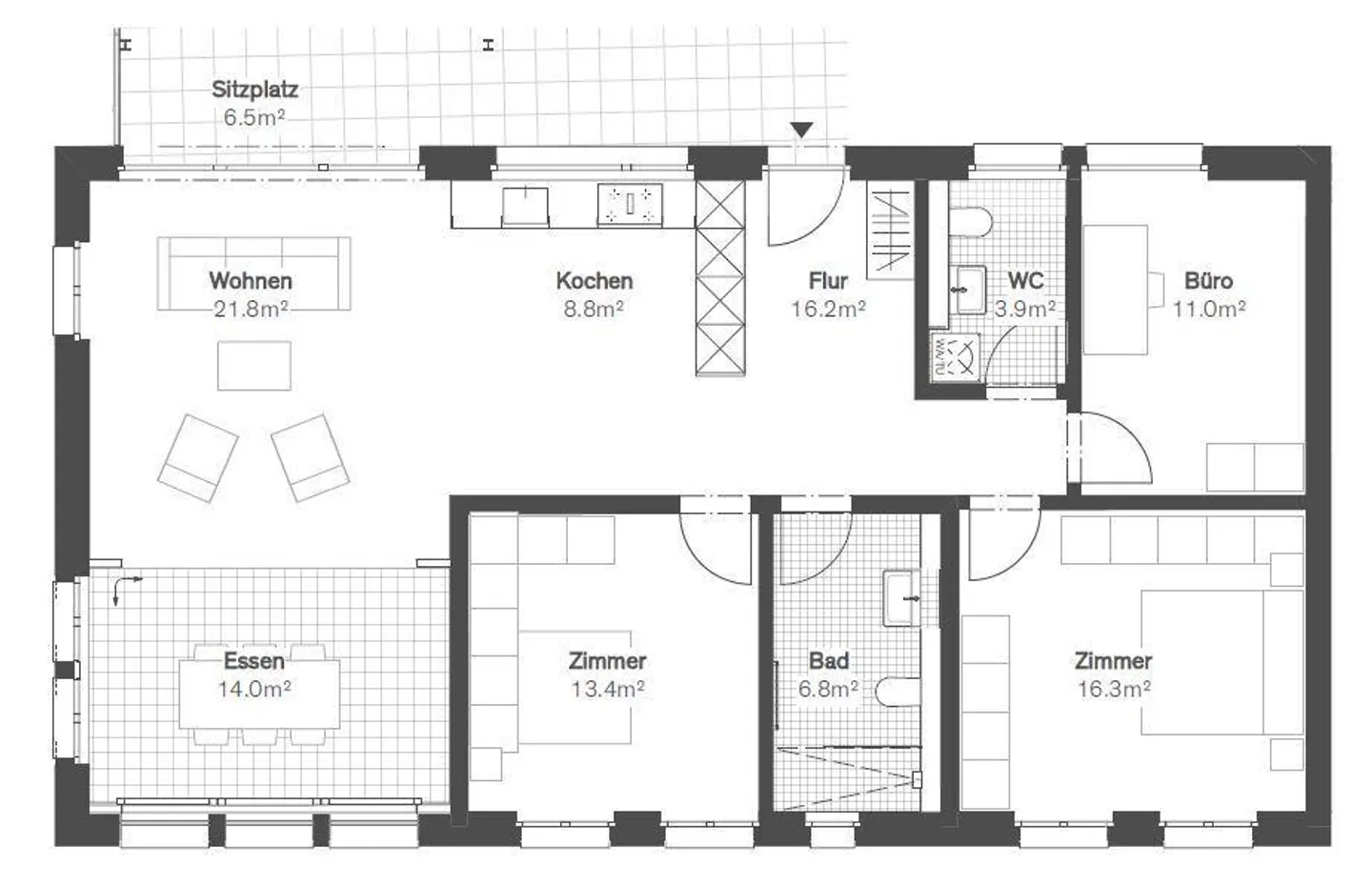4.5-Zimmer Neubau-Wohnung mitten in der Altstadt - Foto 2 von 8