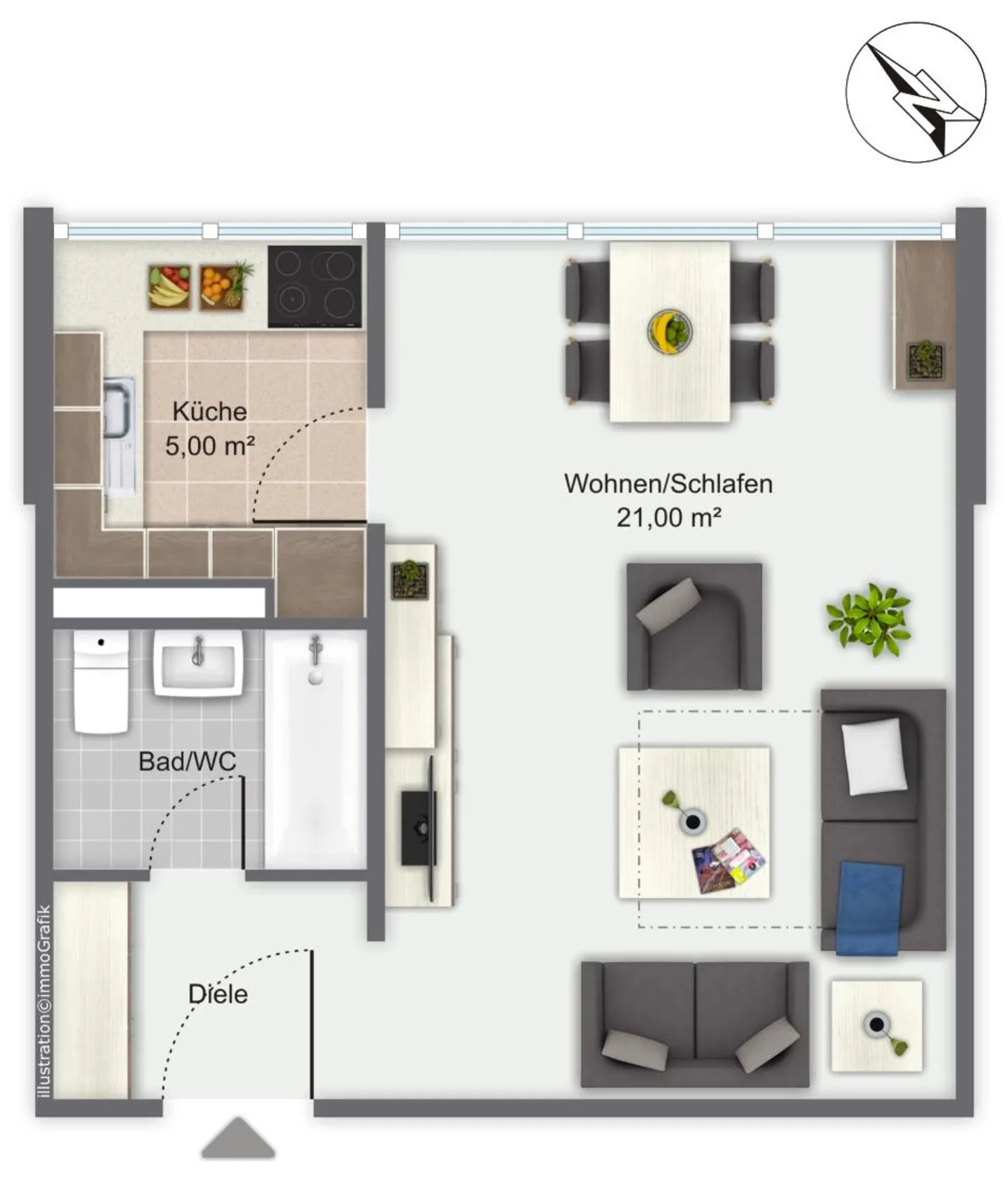 MIETEN OHNE KAUTION - Ideal für Pendler! - Foto 5 di 5