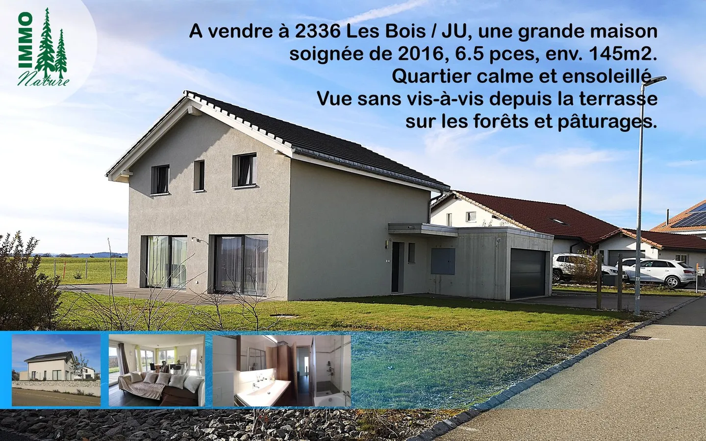 Grande maison bien entretenue de 2016, 6,5 pièces, double garage, terrasse, vue - Photo 1 sur 31