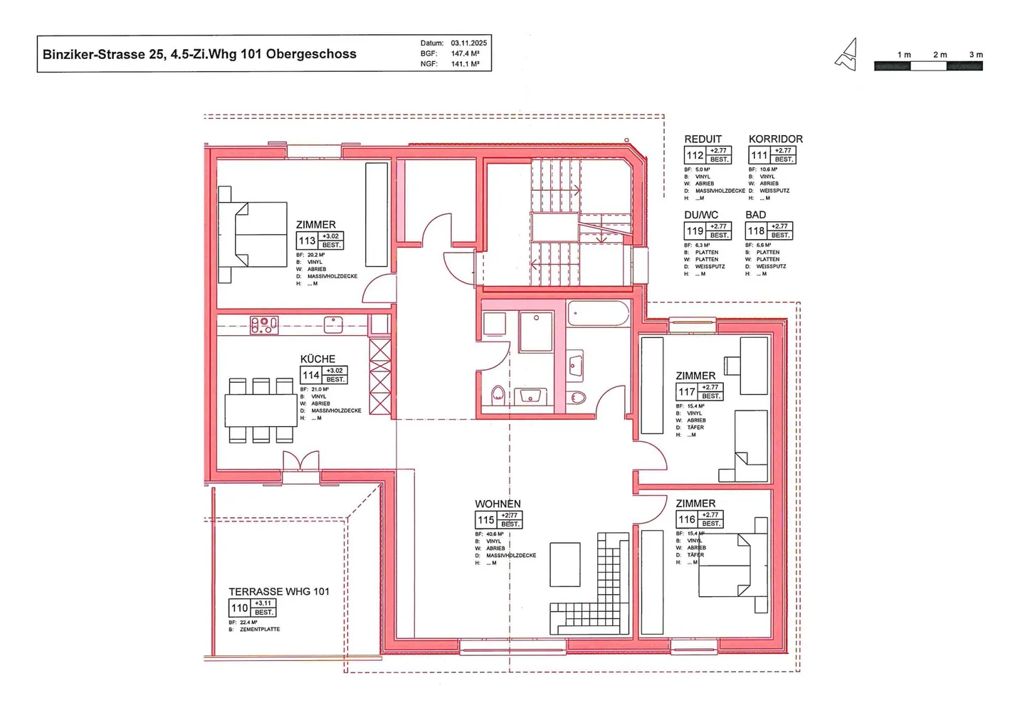 ERSTVERMIETUNG: lichtdurchflutete, grosszügige 4.5 Zimmer-Wohnung mit Terrasse - Foto 2 von 2