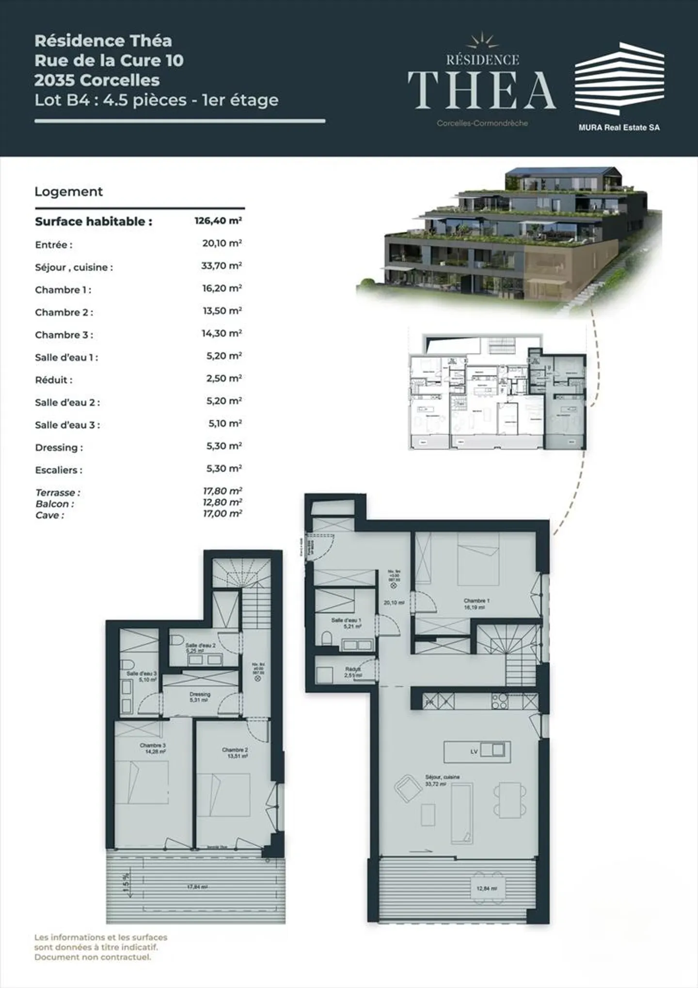 Appartamento con 4,5 stanze a Corcelles - Foto 4 di 4