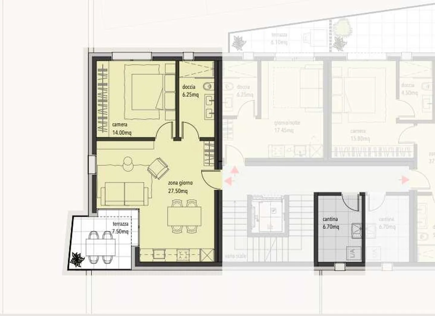 Bellinzona - 2.5 pièces - idéal pour l'investissement - Photo 4 sur 4