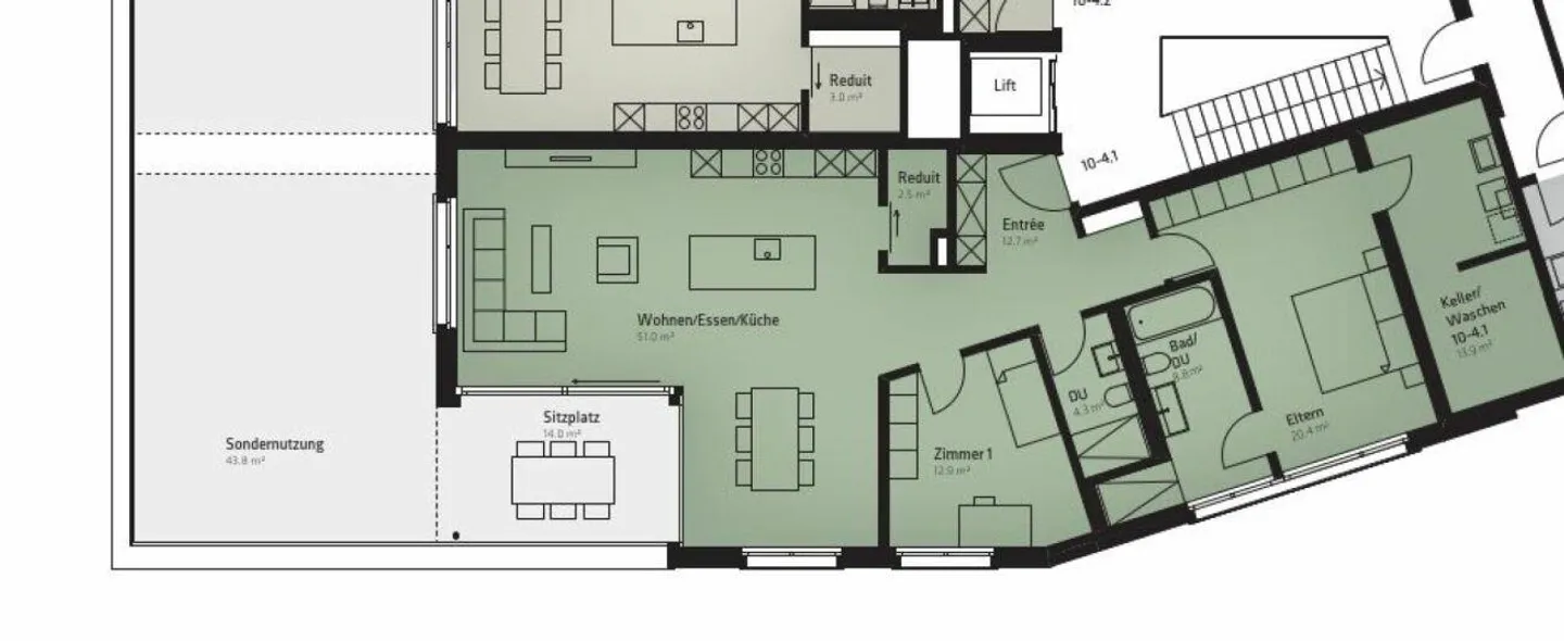 Modern terrace apartment with green space in the development "Neualtwil" - Looking for a new tenant - Photo 12 of 13