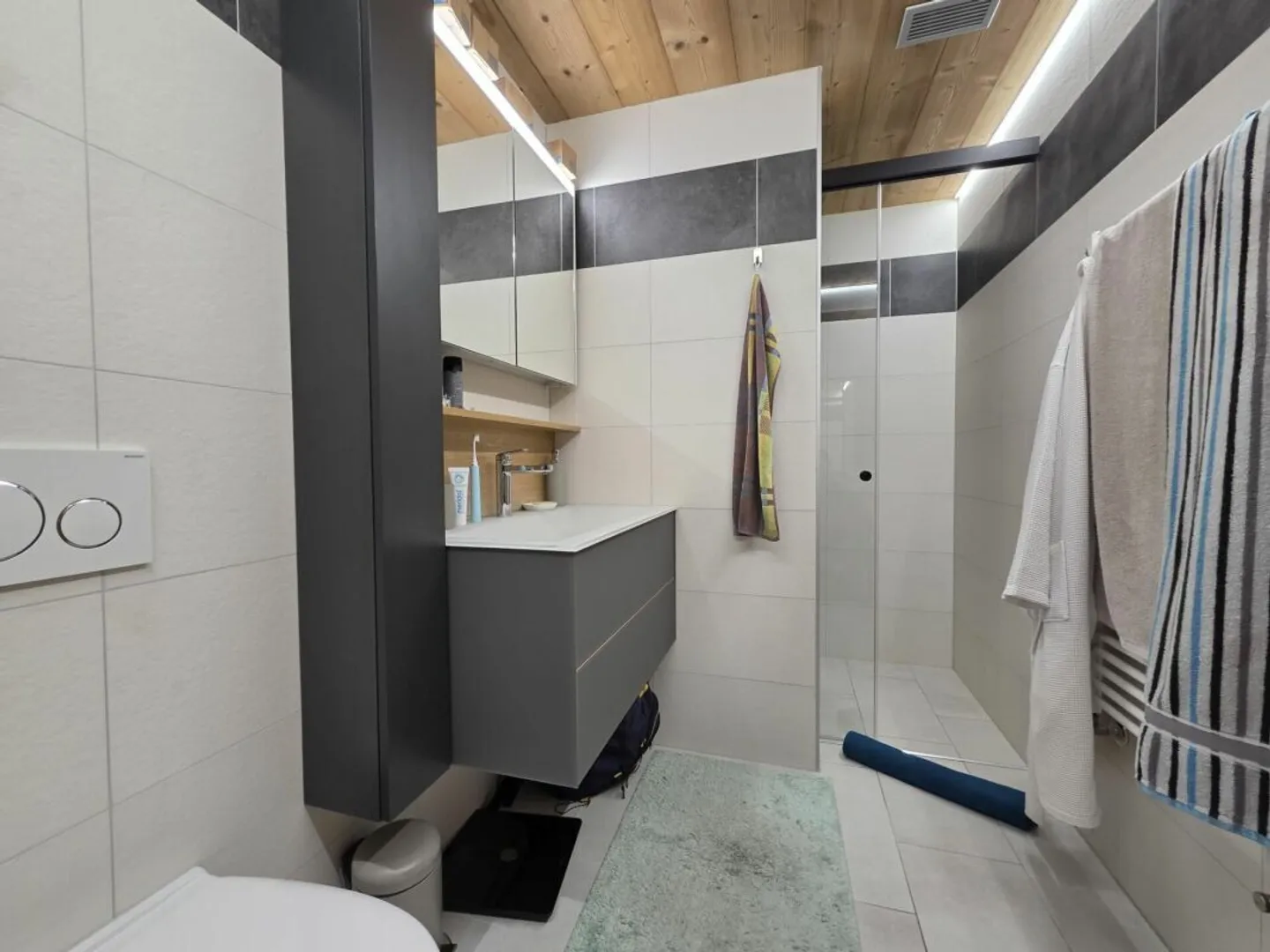 In piedi - Triplex recente con terrazza e posti auto - etichetta Minergie - Foto 4 di 10